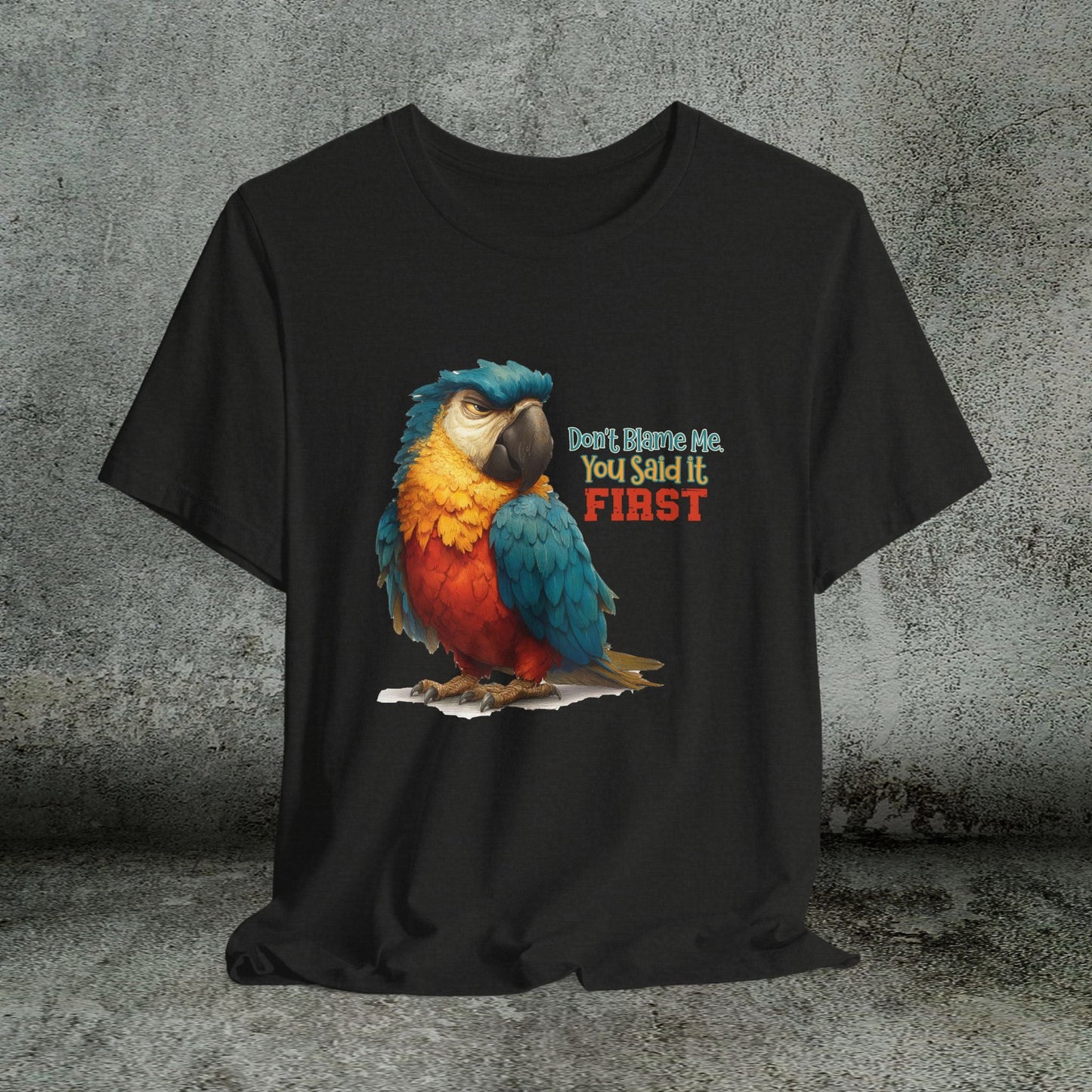 Funny Parrot Tee, Quirky Animal Shirt for Bird Lovers - FlooredByArt