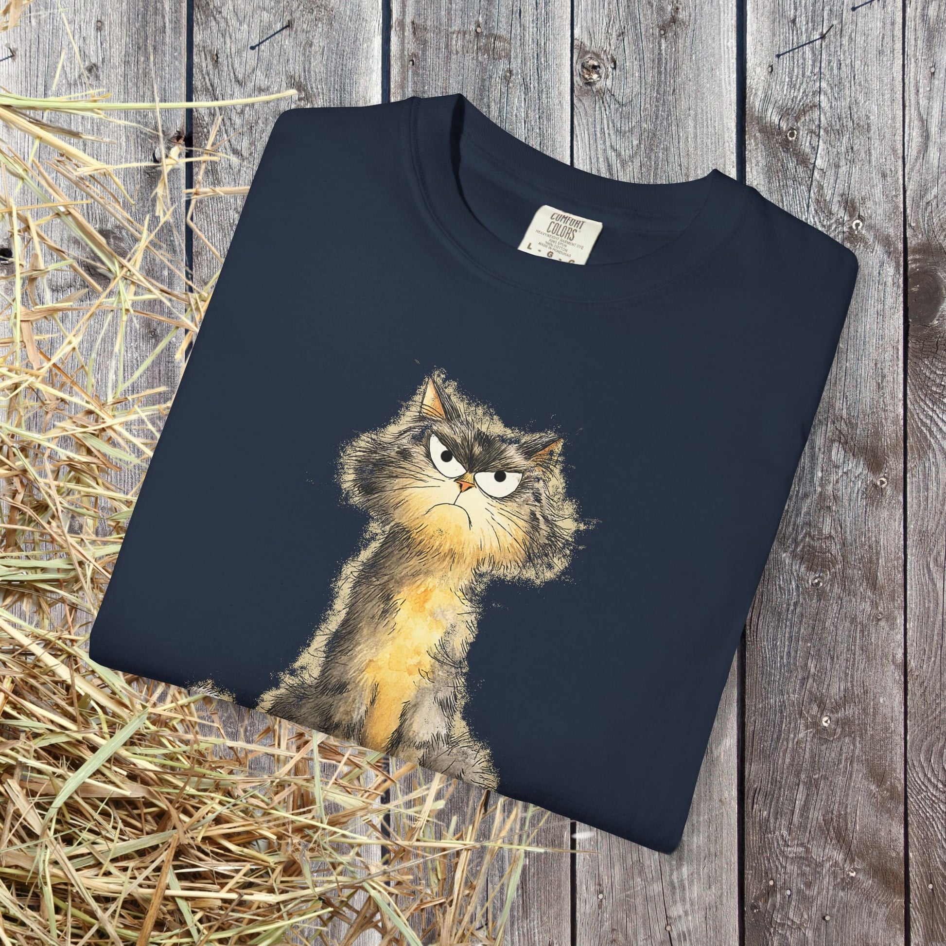 Funny Sarcastic Cat T-Shirt - Comfort Colors Whimsical Tabby Cat Lovers, Animal Lover - FlooredByArt