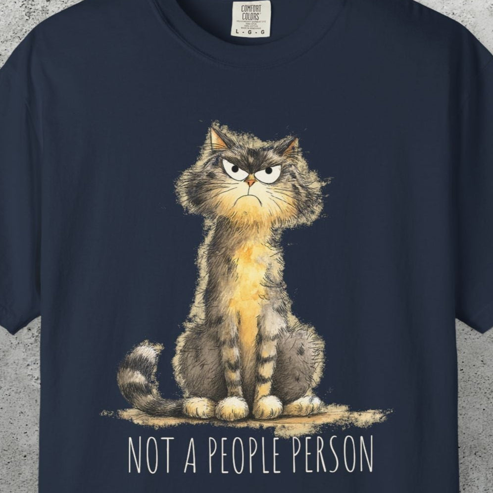 Funny Sarcastic Cat T-Shirt - Comfort Colors Whimsical Tabby Cat Lovers, Animal Lover - FlooredByArt