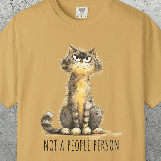 Funny Sarcastic Cat T-Shirt - Comfort Colors Whimsical Tabby Cat Lovers, Animal Lover - FlooredByArt