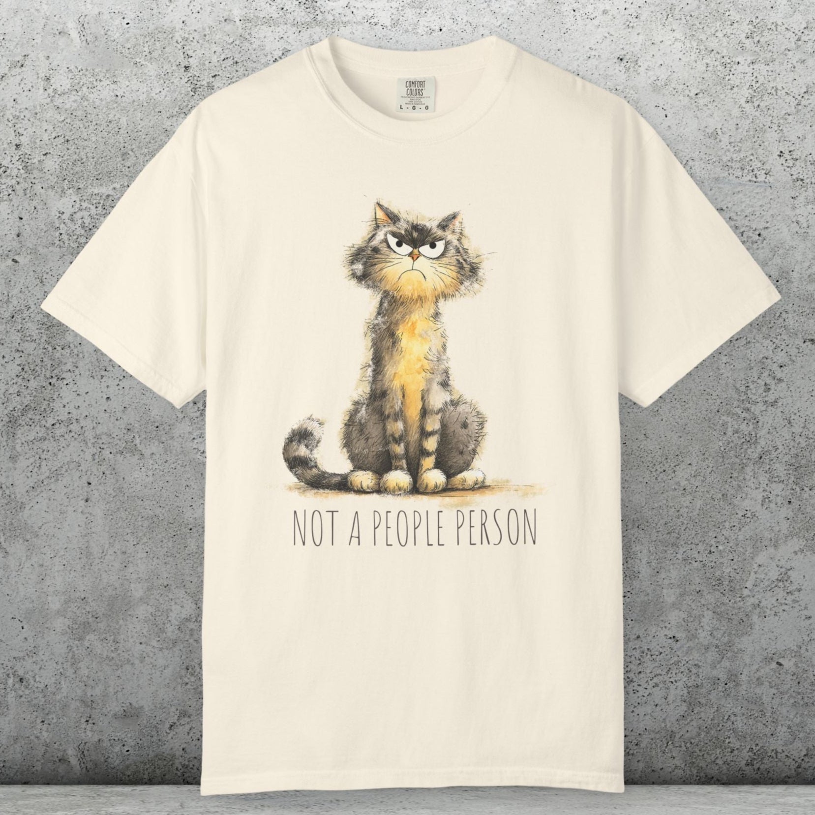 Funny Sarcastic Cat T-Shirt - Comfort Colors Whimsical Tabby Cat Lovers, Animal Lover - FlooredByArt