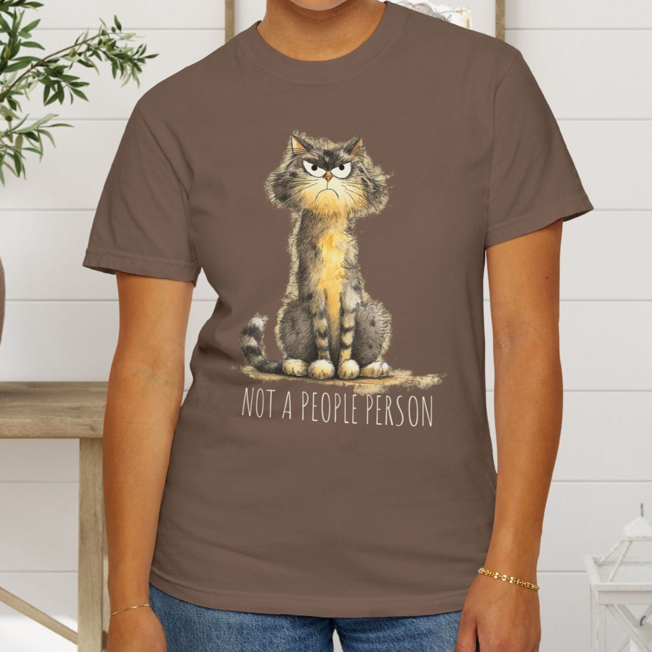 Funny Sarcastic Cat T-Shirt - Comfort Colors Whimsical Tabby Cat Lovers, Animal Lover - FlooredByArt