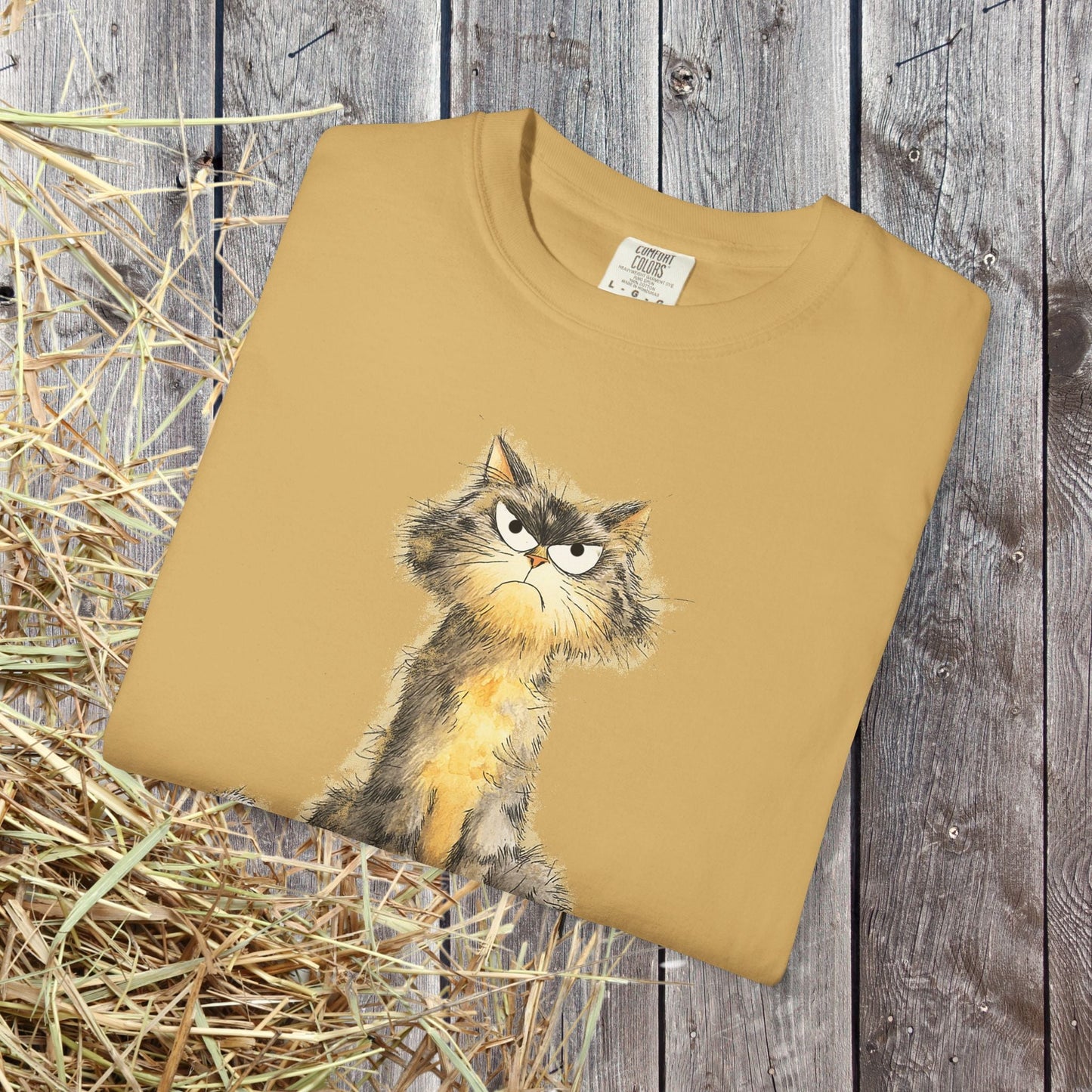 Funny Sarcastic Cat T-Shirt - Comfort Colors Whimsical Tabby Cat Lovers, Animal Lover - FlooredByArt