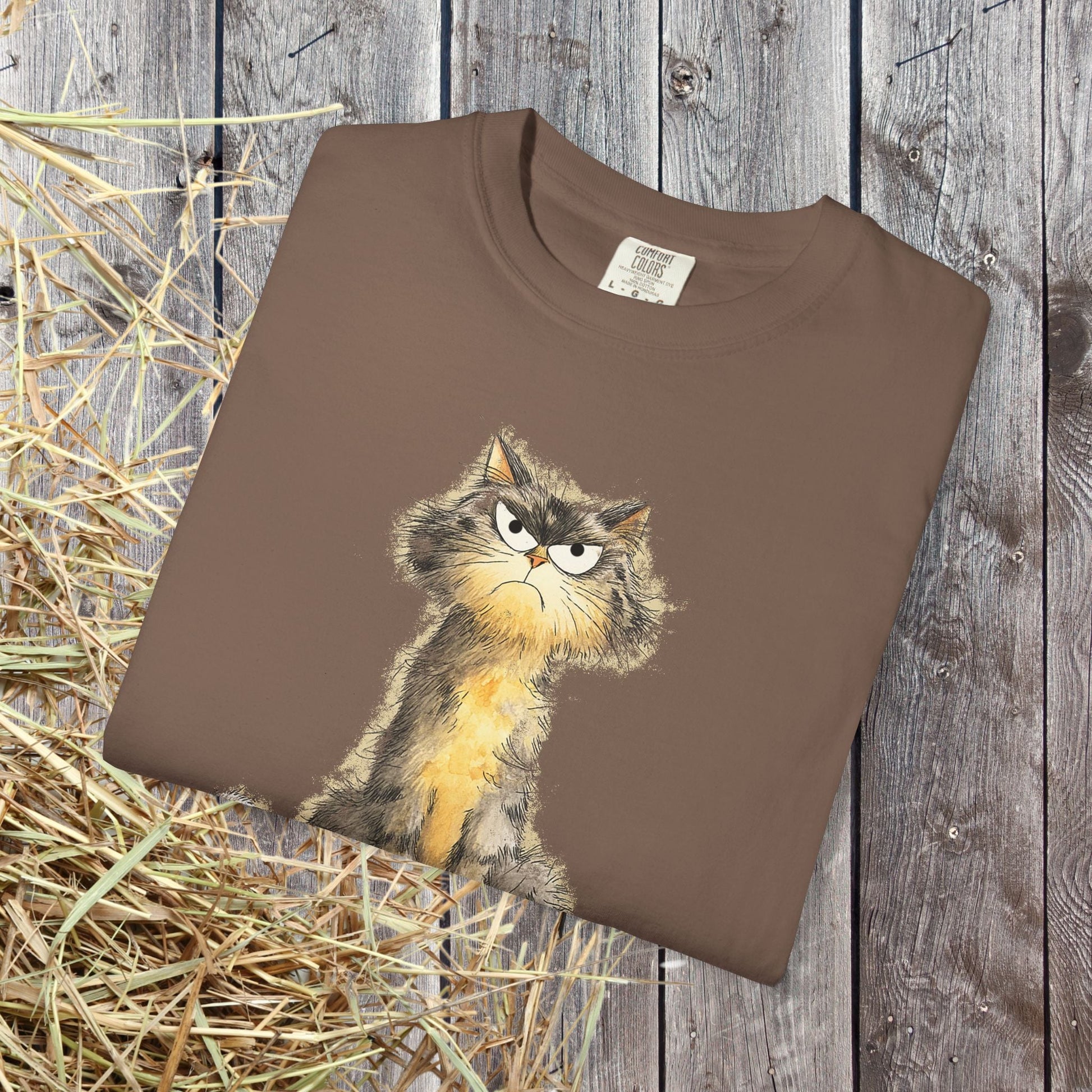 Funny Sarcastic Cat T-Shirt - Comfort Colors Whimsical Tabby Cat Lovers, Animal Lover - FlooredByArt