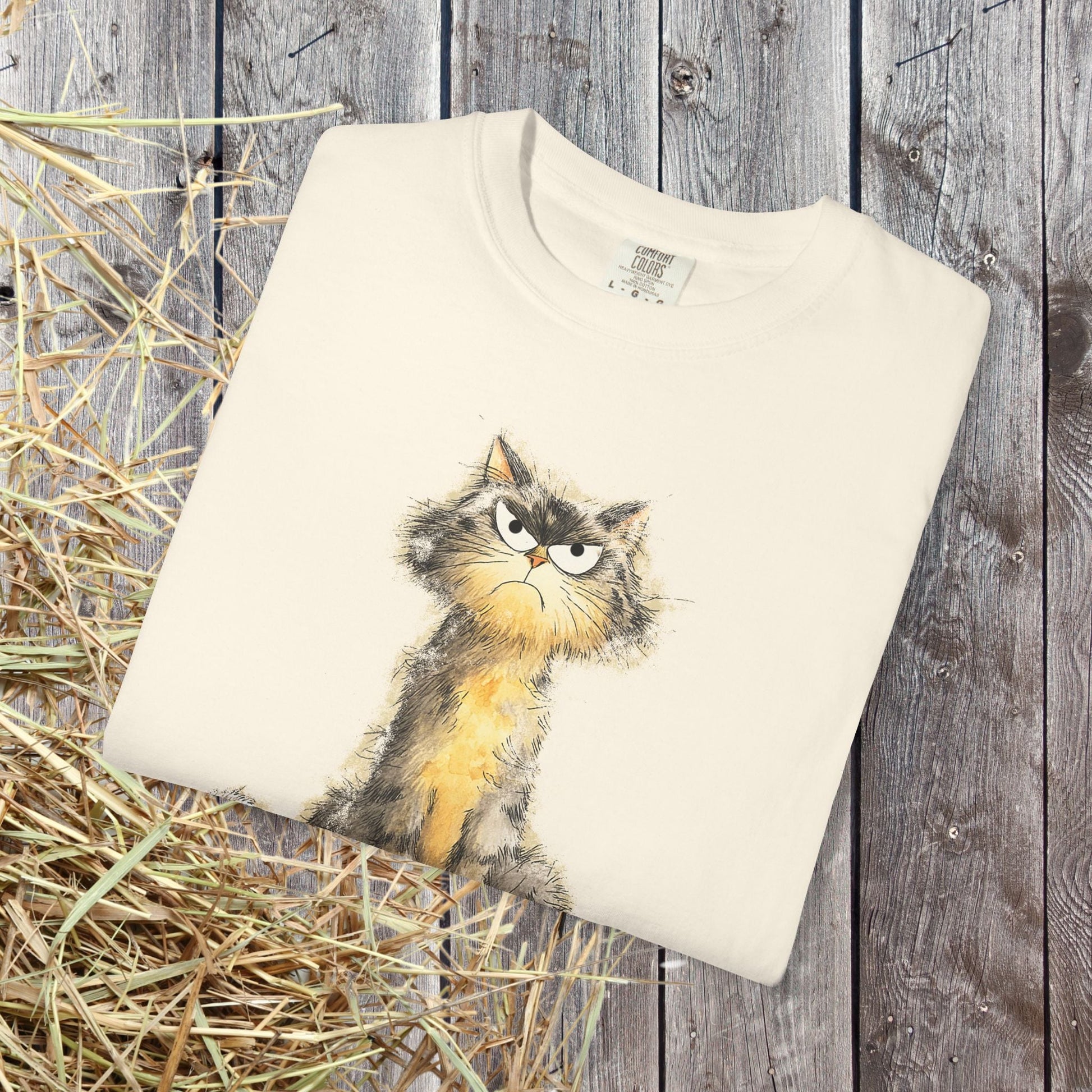 Funny Sarcastic Cat T-Shirt - Comfort Colors Whimsical Tabby Cat Lovers, Animal Lover - FlooredByArt