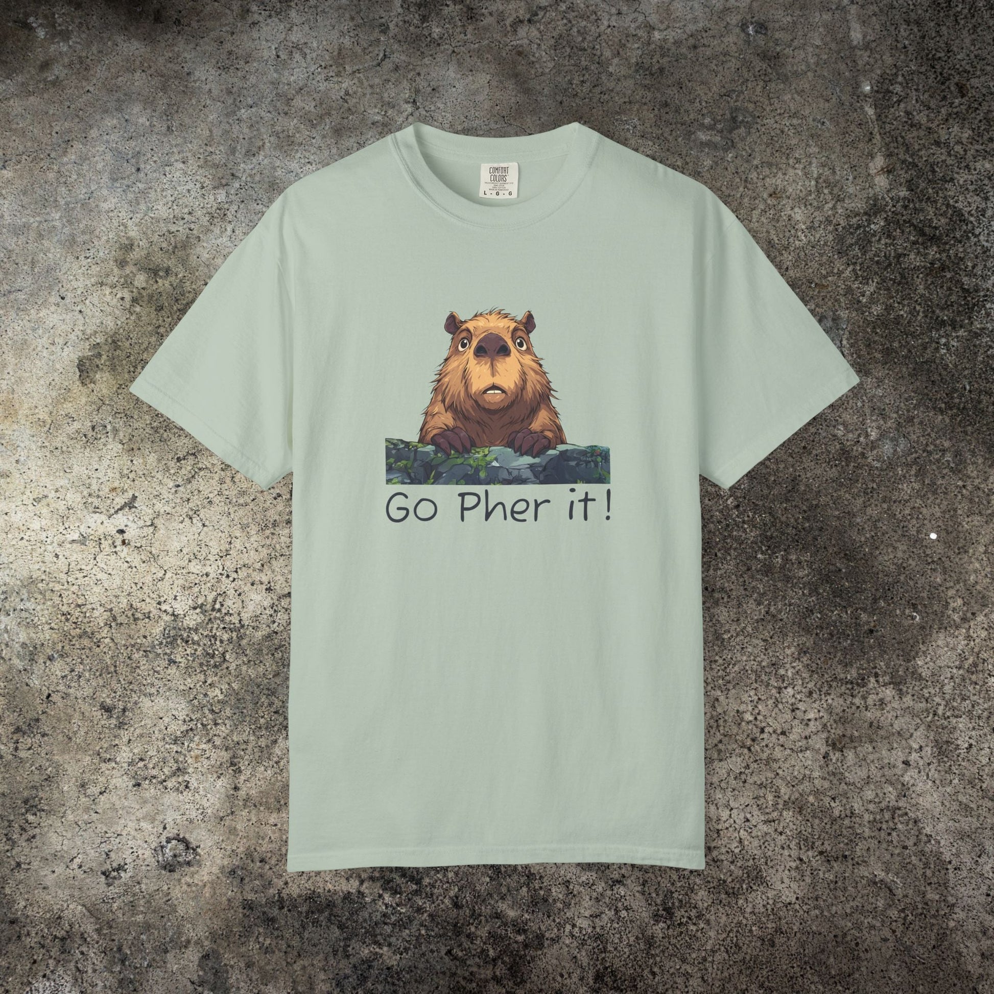 Gopher Comfort Colors Shirt - Go Pher It! Funny Animal Tee, Nature Pun Gift, Outdoorsy Humor Shirt, Cute Wildlife T-shirt - FlooredByArt
