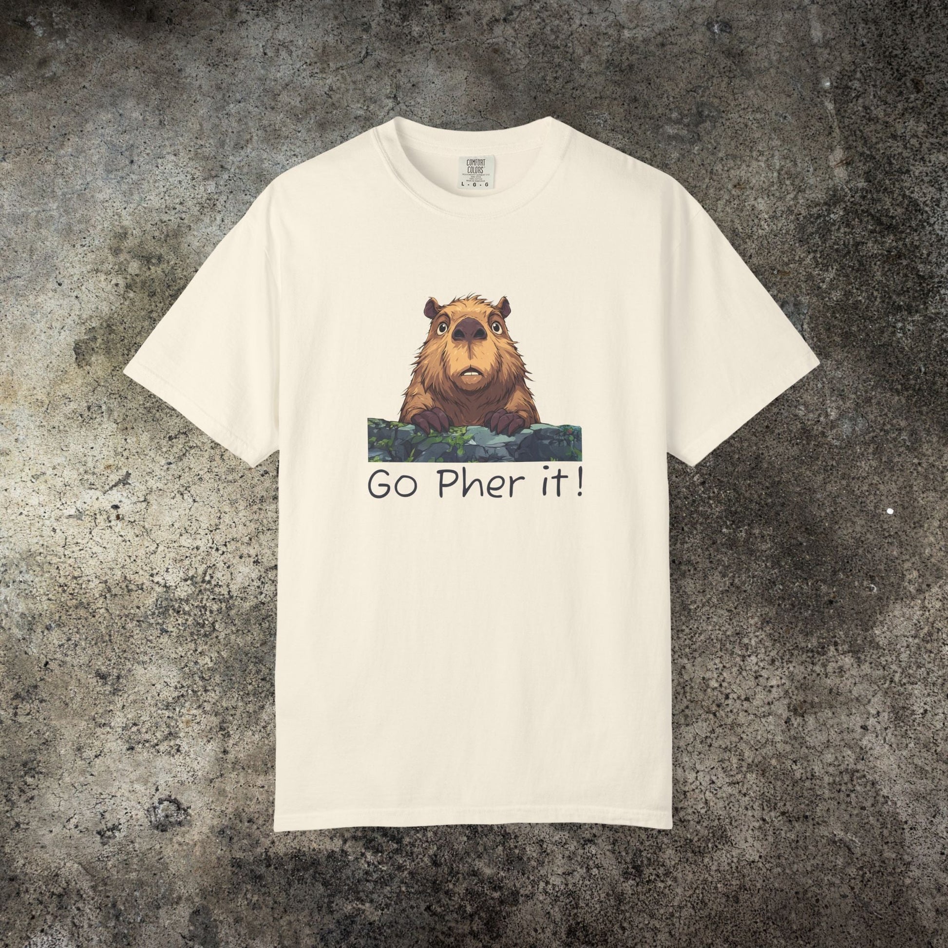 Gopher Comfort Colors Shirt - Go Pher It! Funny Animal Tee, Nature Pun Gift, Outdoorsy Humor Shirt, Cute Wildlife T-shirt - FlooredByArt