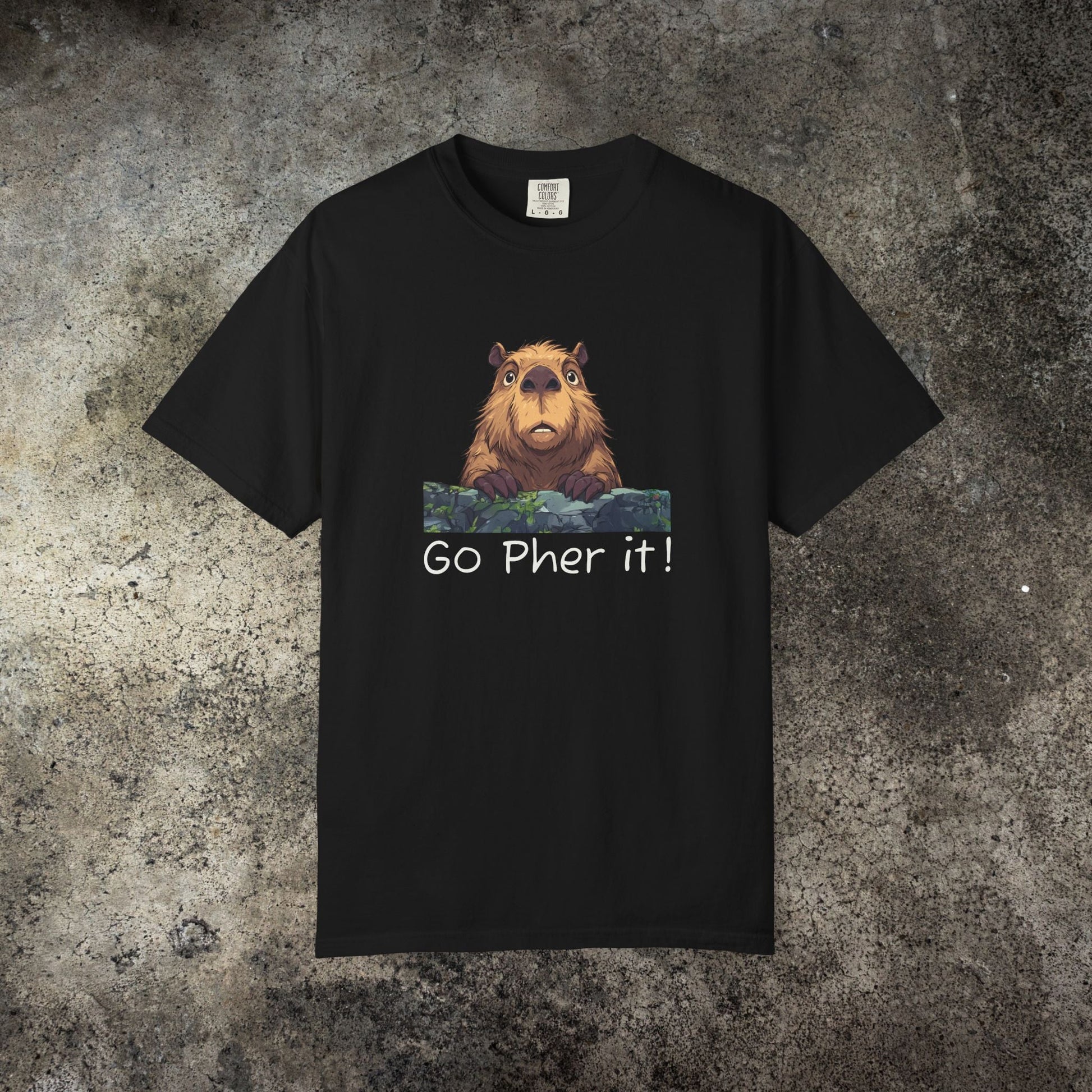 Gopher Comfort Colors Shirt - Go Pher It! Funny Animal Tee, Nature Pun Gift, Outdoorsy Humor Shirt, Cute Wildlife T-shirt - FlooredByArt