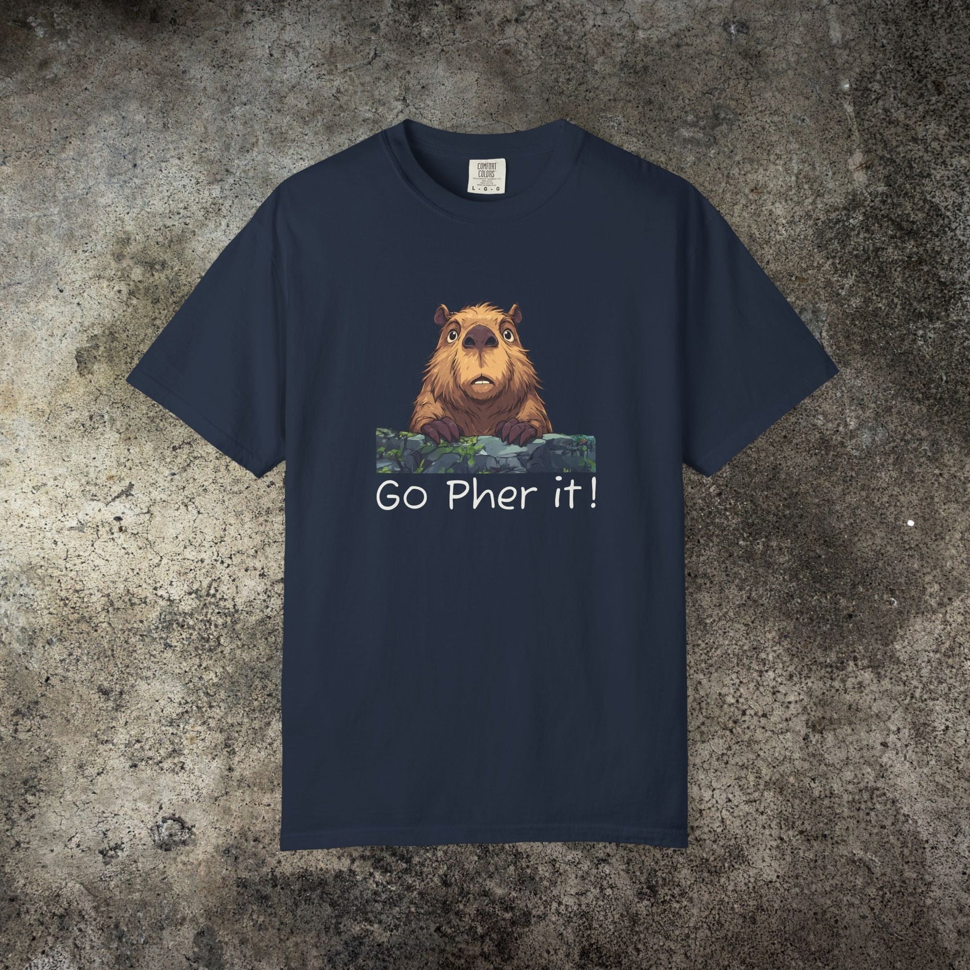Gopher Comfort Colors Shirt - Go Pher It! Funny Animal Tee, Nature Pun Gift, Outdoorsy Humor Shirt, Cute Wildlife T-shirt - FlooredByArt
