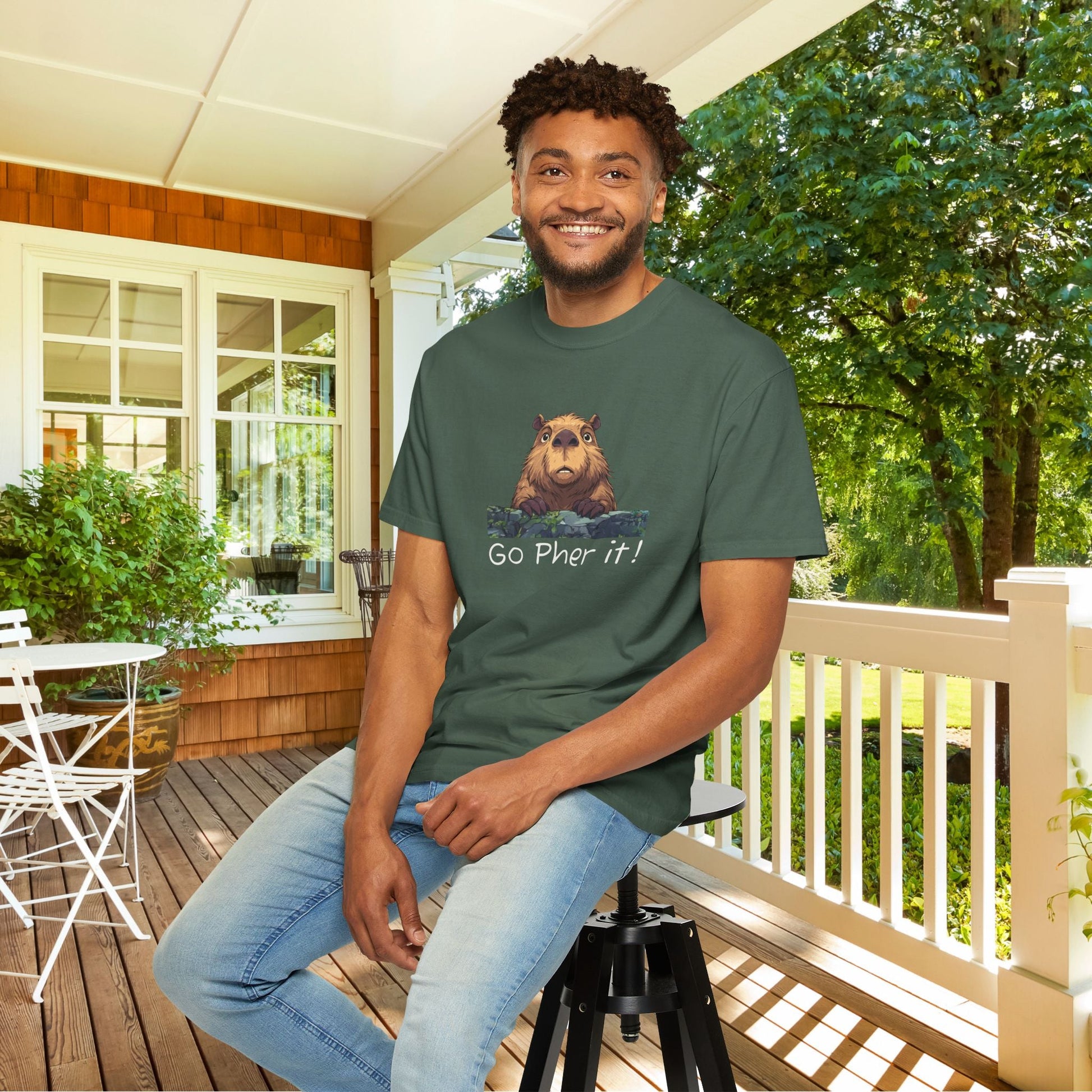 Gopher Comfort Colors Shirt - Go Pher It! Funny Animal Tee, Nature Pun Gift, Outdoorsy Humor Shirt, Cute Wildlife T-shirt - FlooredByArt