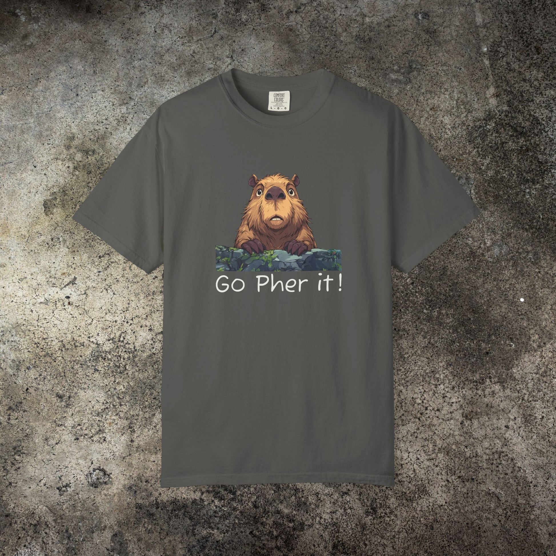 Gopher Comfort Colors Shirt - Go Pher It! Funny Animal Tee, Nature Pun Gift, Outdoorsy Humor Shirt, Cute Wildlife T-shirt - FlooredByArt