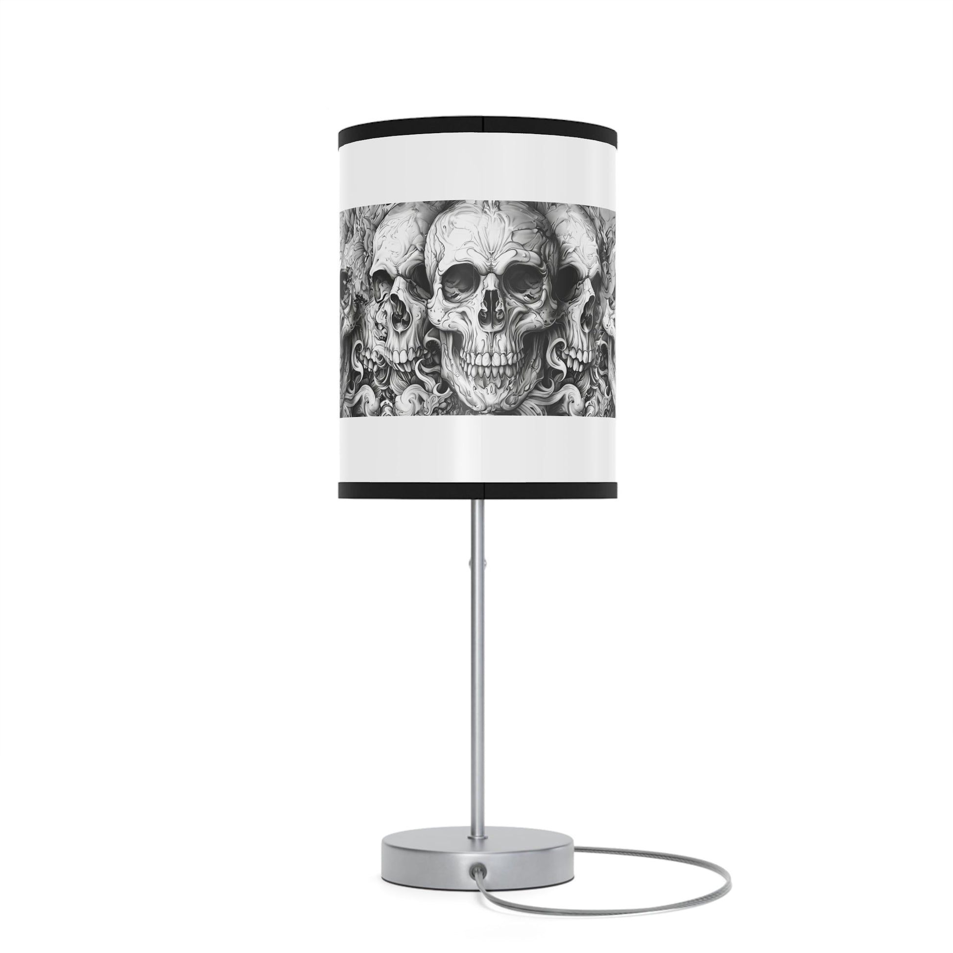Goth Skull Art Table lamp, Decorative Dark Academia Art Lamp - FlooredByArt