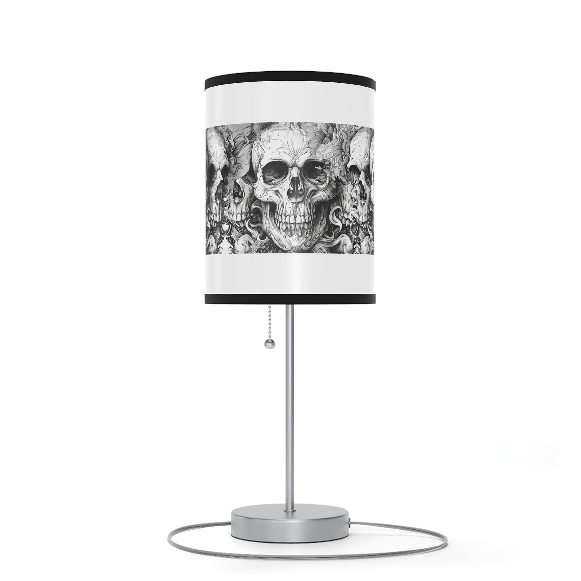 Goth Skull Art Table lamp, Decorative Dark Academia Art Lamp - FlooredByArt