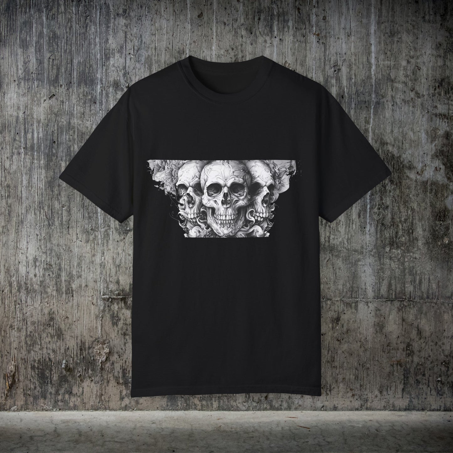 Gothic Skull Shirt, Dark Academia Goth T - shirt, Oversized Comfort Colors tee - FlooredByArt