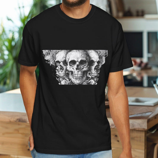 Gothic Skull Shirt, Dark Academia Goth T - shirt, Oversized Comfort Colors tee - FlooredByArt
