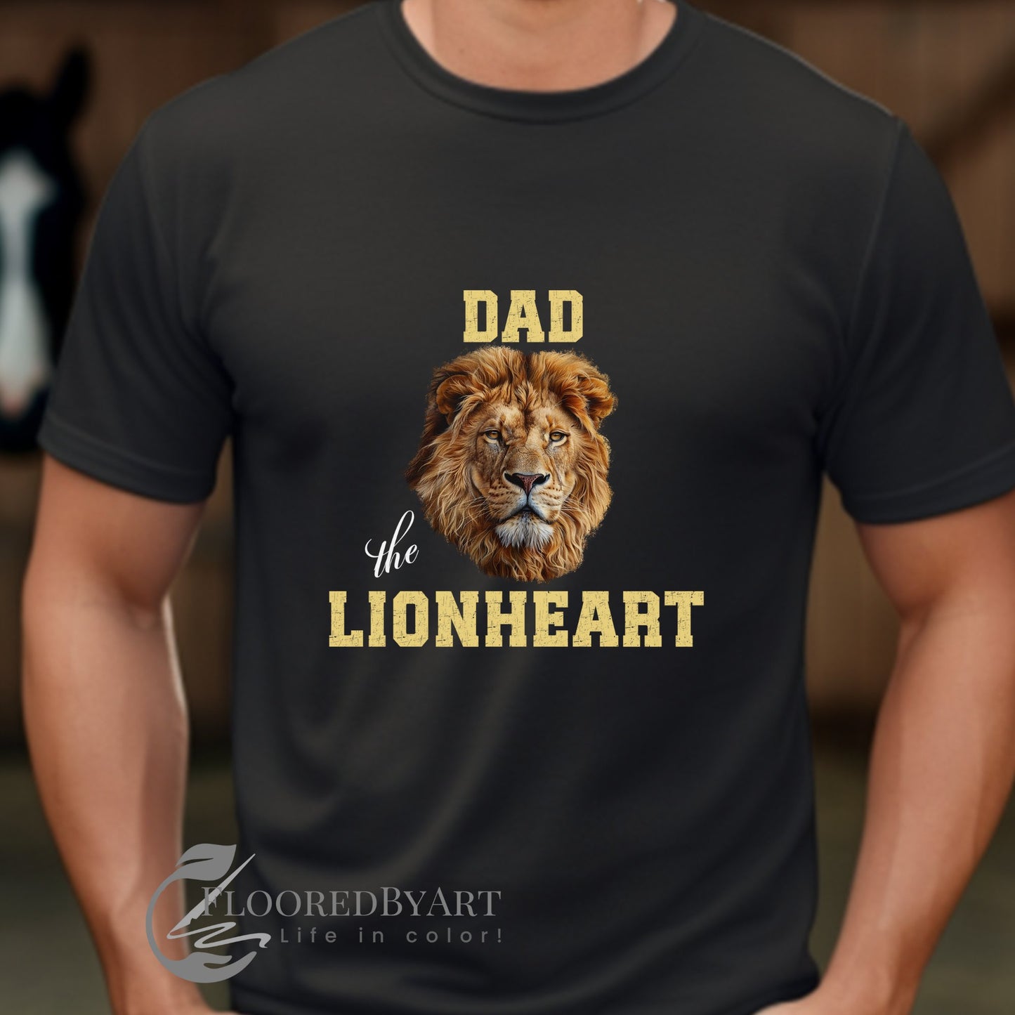 Great Dad T-shirt, Unique Cool Lion Head Braveheart Shirt, Brave Dad Shirt - FlooredByArt