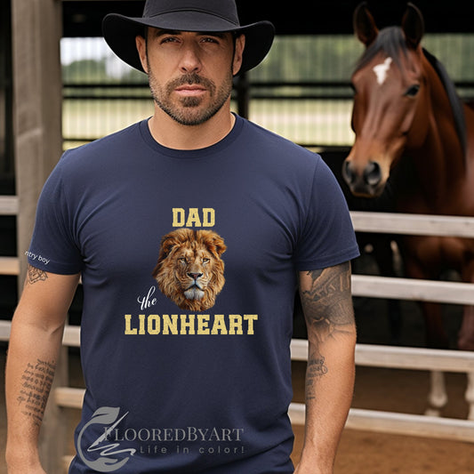 Great Dad T-shirt, Unique Cool Lion Head Braveheart Shirt, Brave Dad Shirt - FlooredByArt