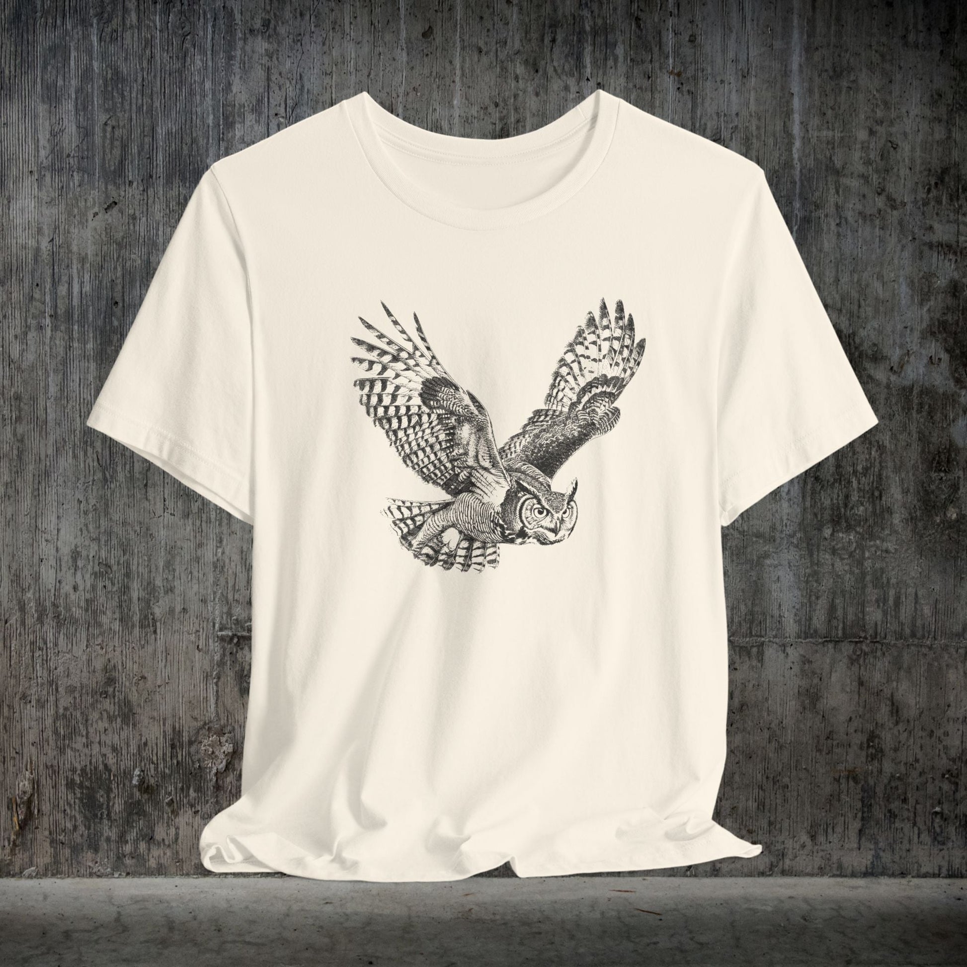 Great Horned Owl T-Shirt – Pen and Ink Wildlife Art Tee for Nature and Bird Lovers - FlooredByArt