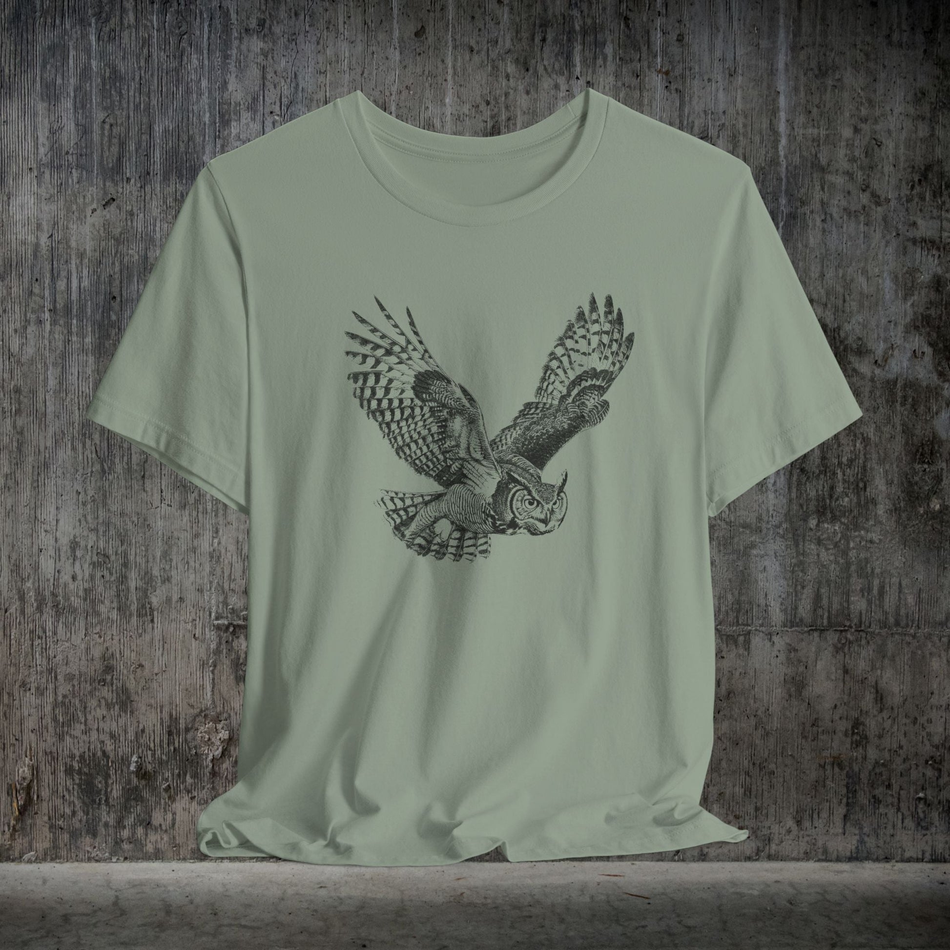Great Horned Owl T-Shirt – Pen and Ink Wildlife Art Tee for Nature and Bird Lovers - FlooredByArt