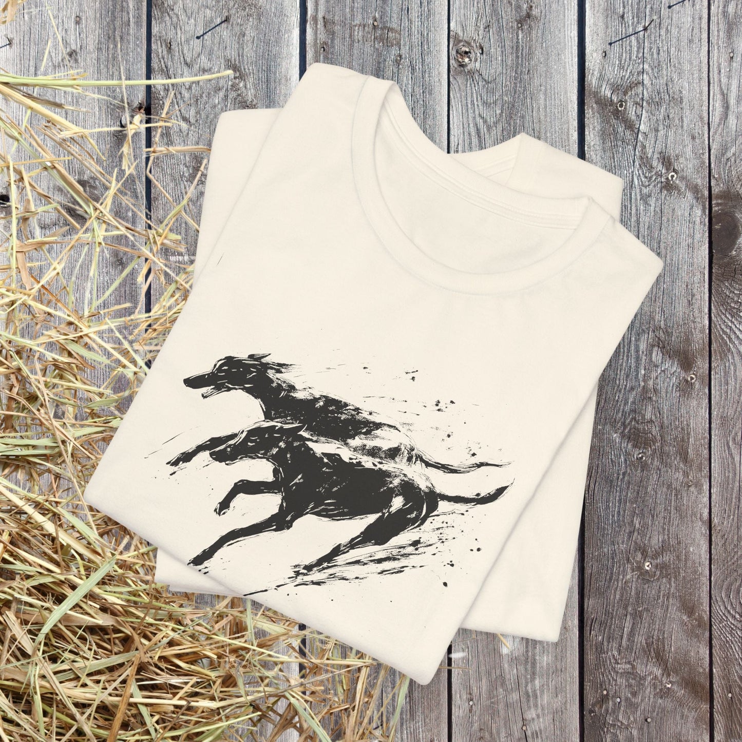 Greyhound Silhouette Art Tee, Greyhound Lover Gift, Minimalist Dog T-Shirt, Pet Adoption Shirt - FlooredByArt