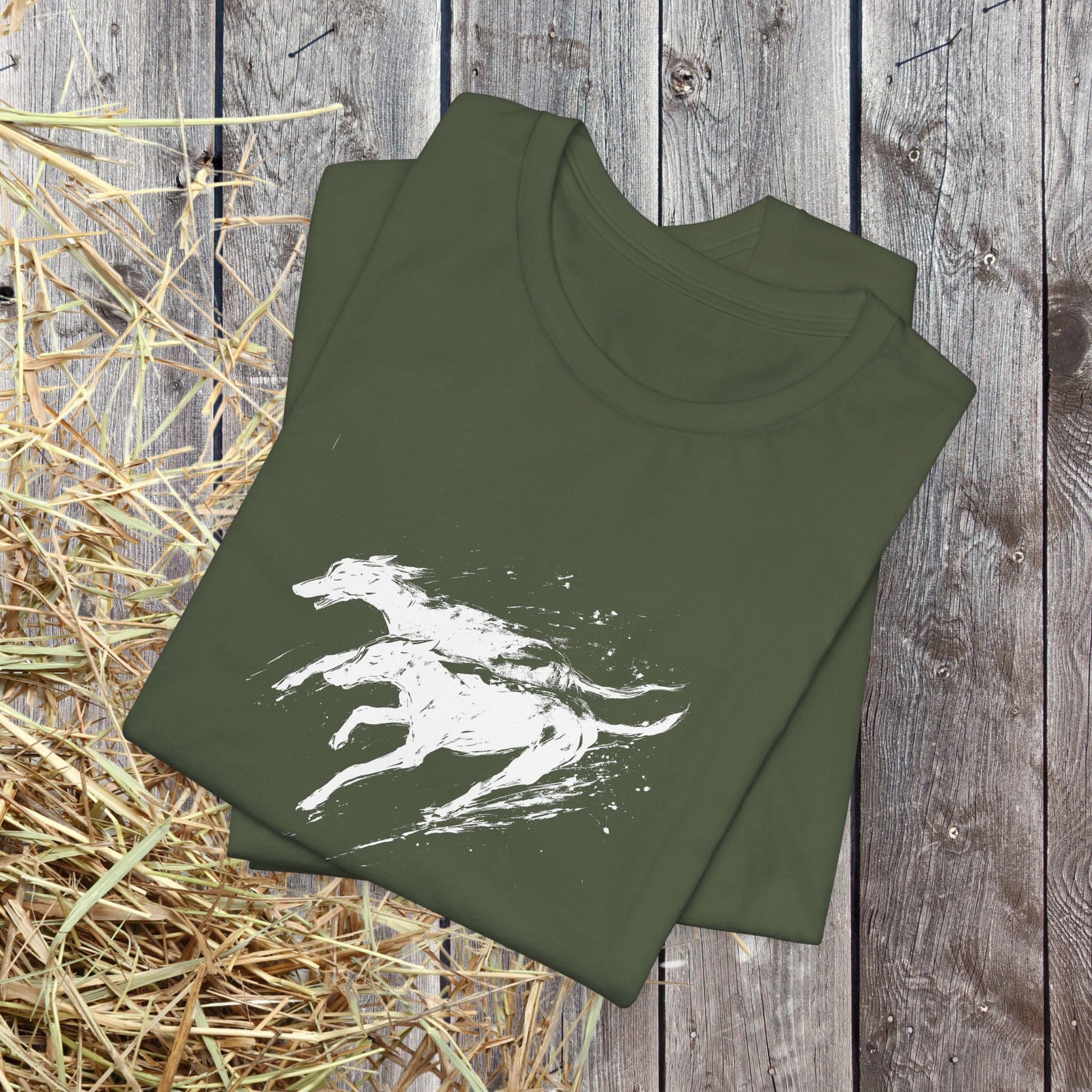 Greyhound Silhouette Art Tee, Greyhound Lover Gift, Minimalist Dog T-Shirt, Pet Adoption Shirt - FlooredByArt