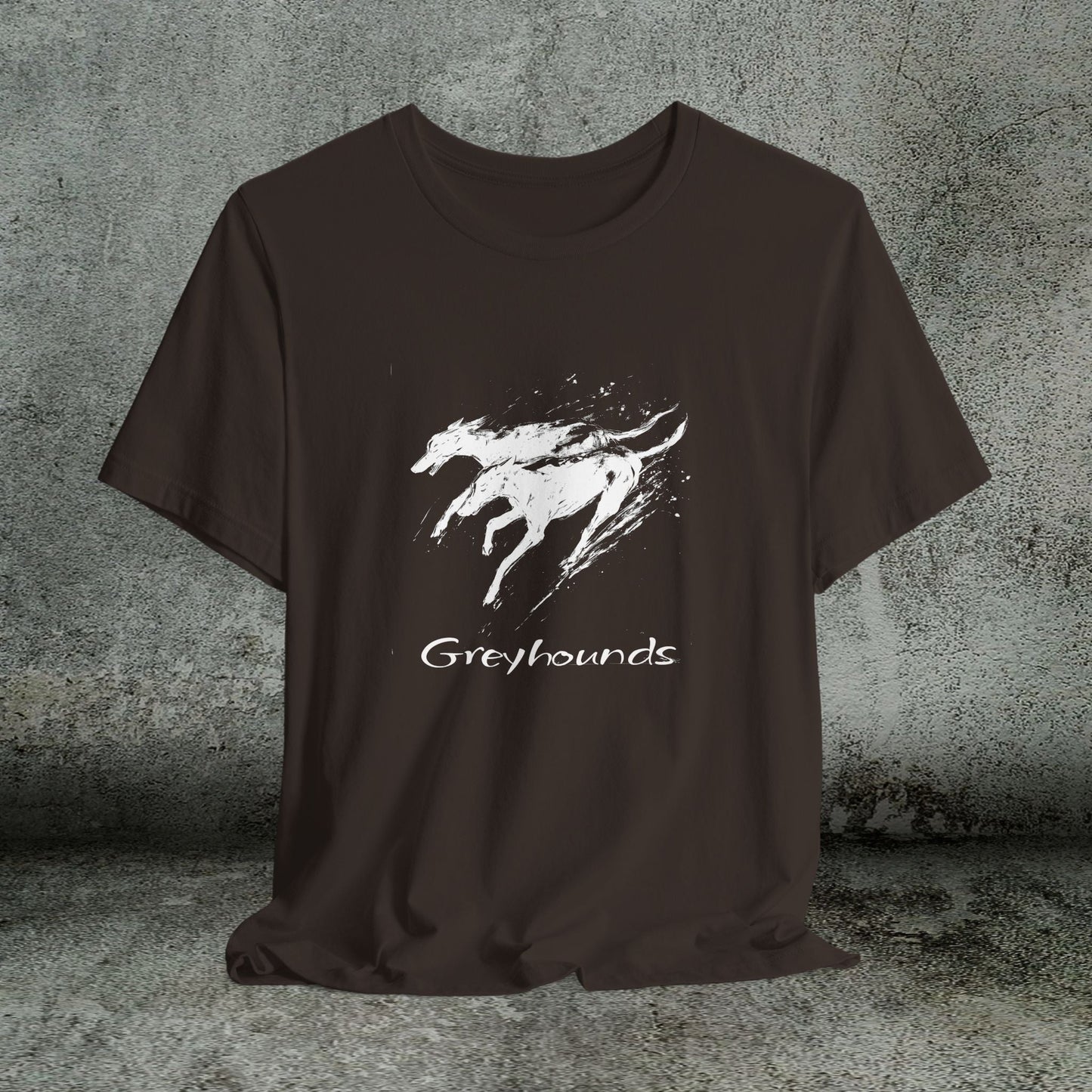 Greyhound Silhouette Art Tee, Greyhound Lover Gift, Minimalist Dog T-Shirt, Pet Adoption Shirt - FlooredByArt
