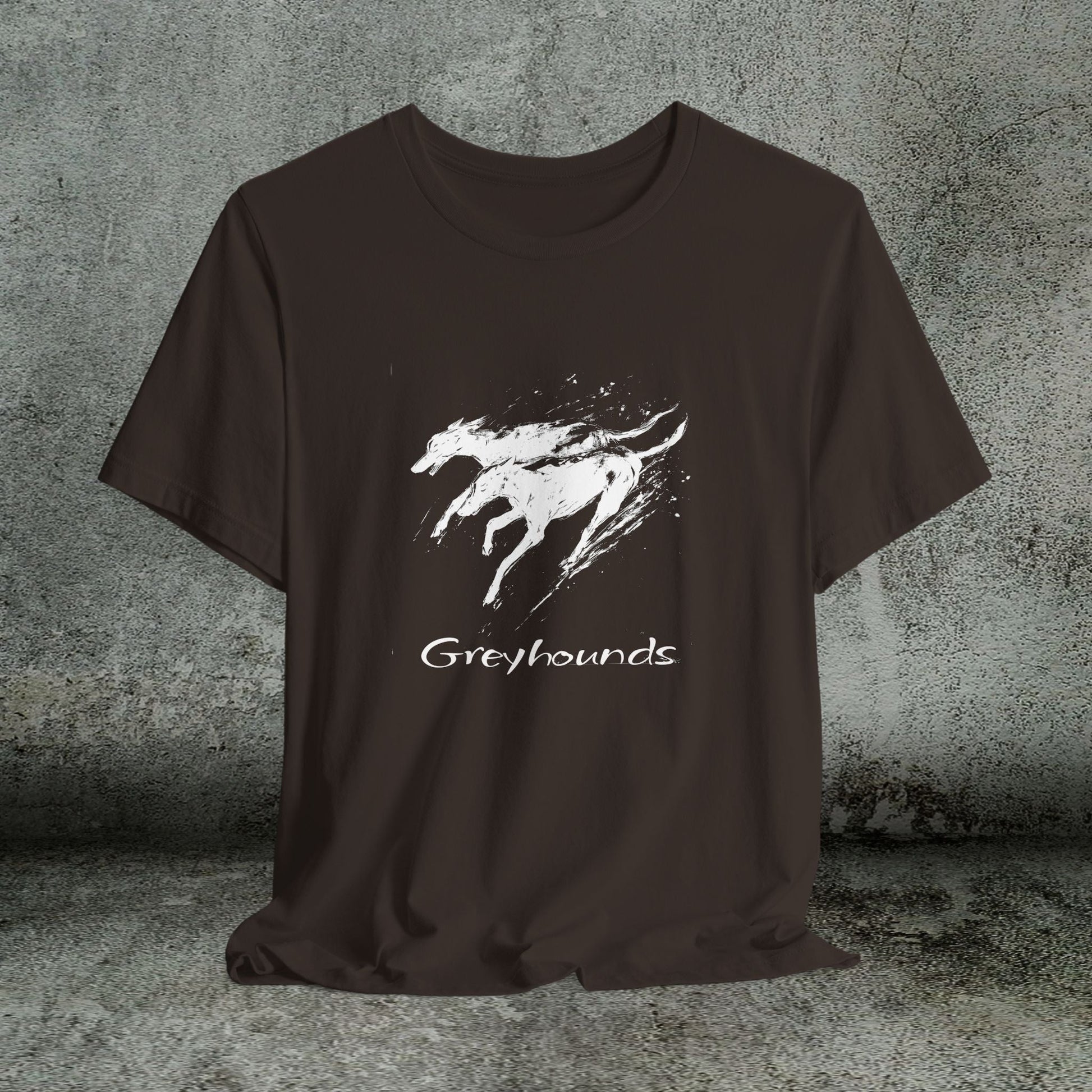 Greyhound Silhouette Art Tee, Greyhound Lover Gift, Minimalist Dog T-Shirt, Pet Adoption Shirt - FlooredByArt