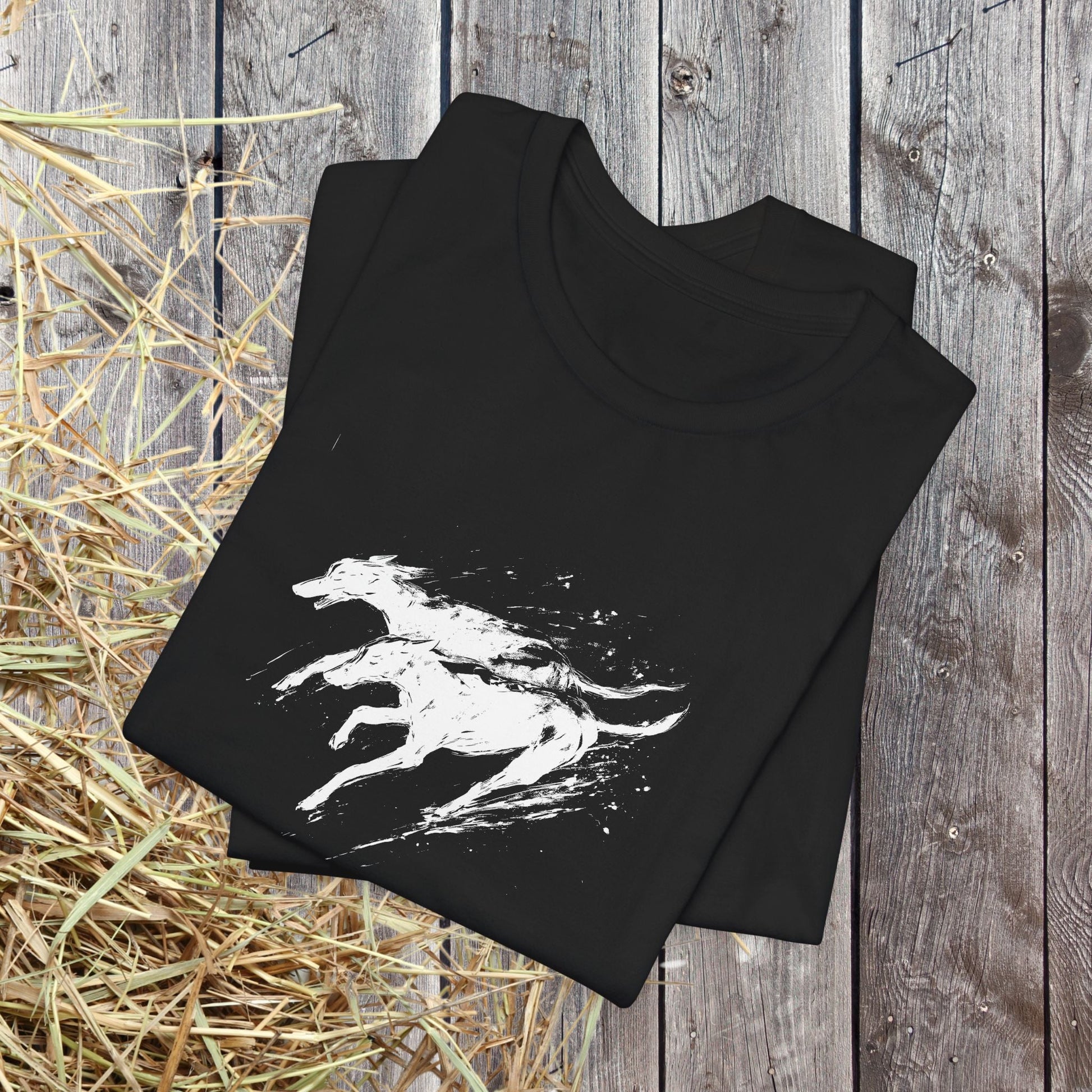 Greyhound Silhouette Art Tee, Greyhound Lover Gift, Minimalist Dog T-Shirt, Pet Adoption Shirt - FlooredByArt