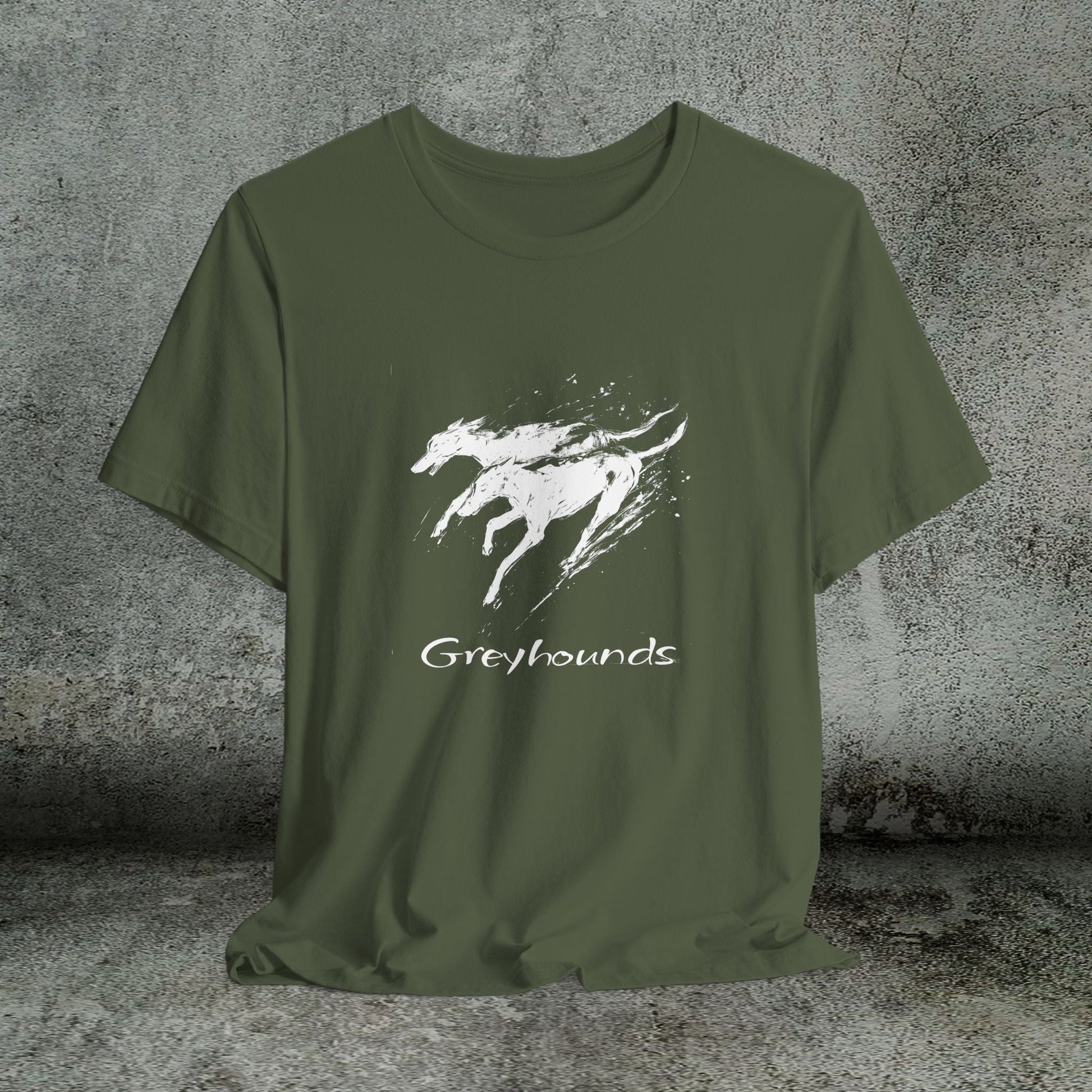 Greyhound Silhouette Art Tee, Greyhound Lover Gift, Minimalist Dog T-Shirt, Pet Adoption Shirt - FlooredByArt