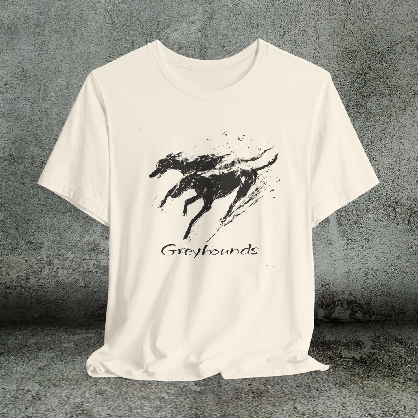 Greyhound Silhouette Art Tee, Greyhound Lover Gift, Minimalist Dog T-Shirt, Pet Adoption Shirt - FlooredByArt