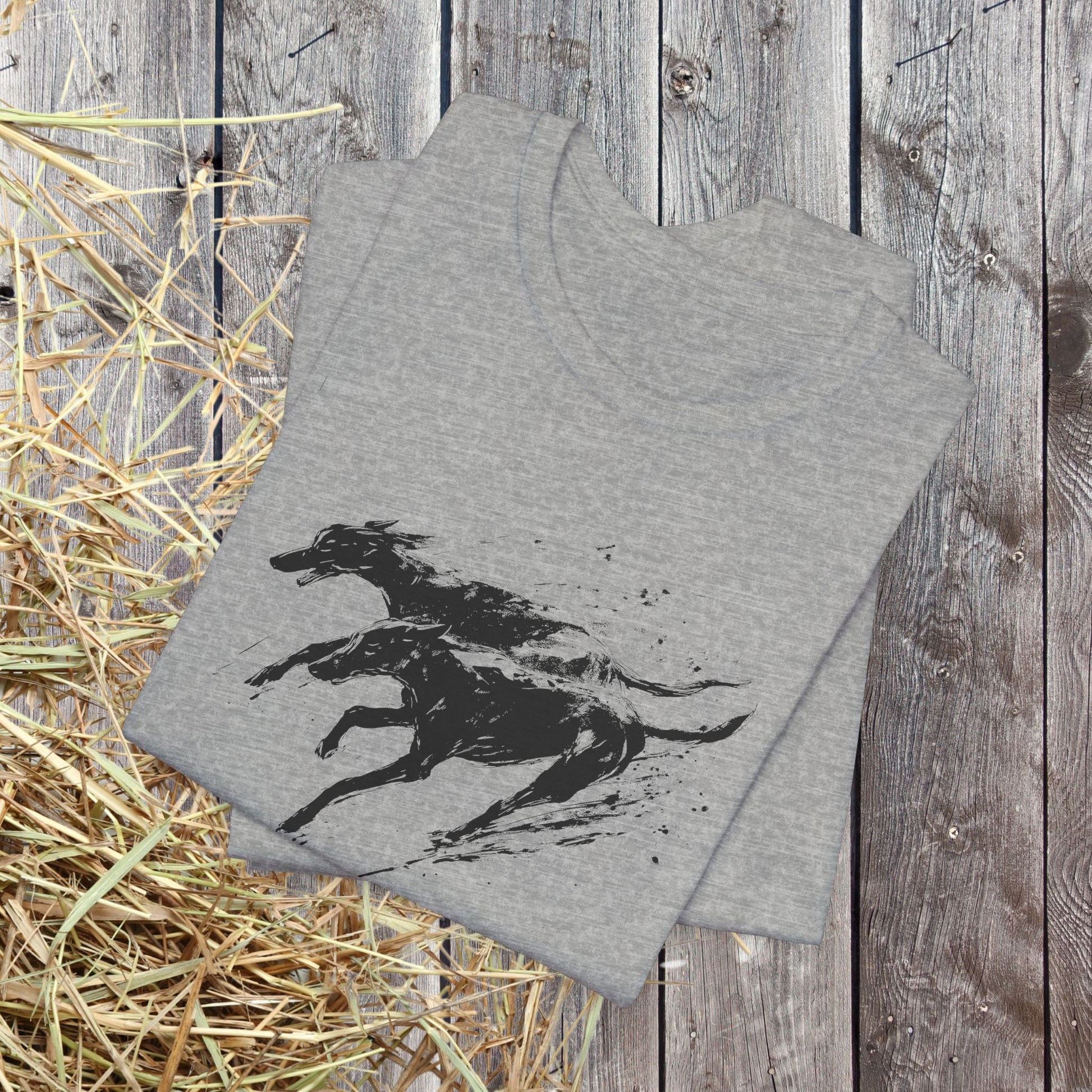 Greyhound Silhouette Art Tee, Greyhound Lover Gift, Minimalist Dog T-Shirt, Pet Adoption Shirt - FlooredByArt
