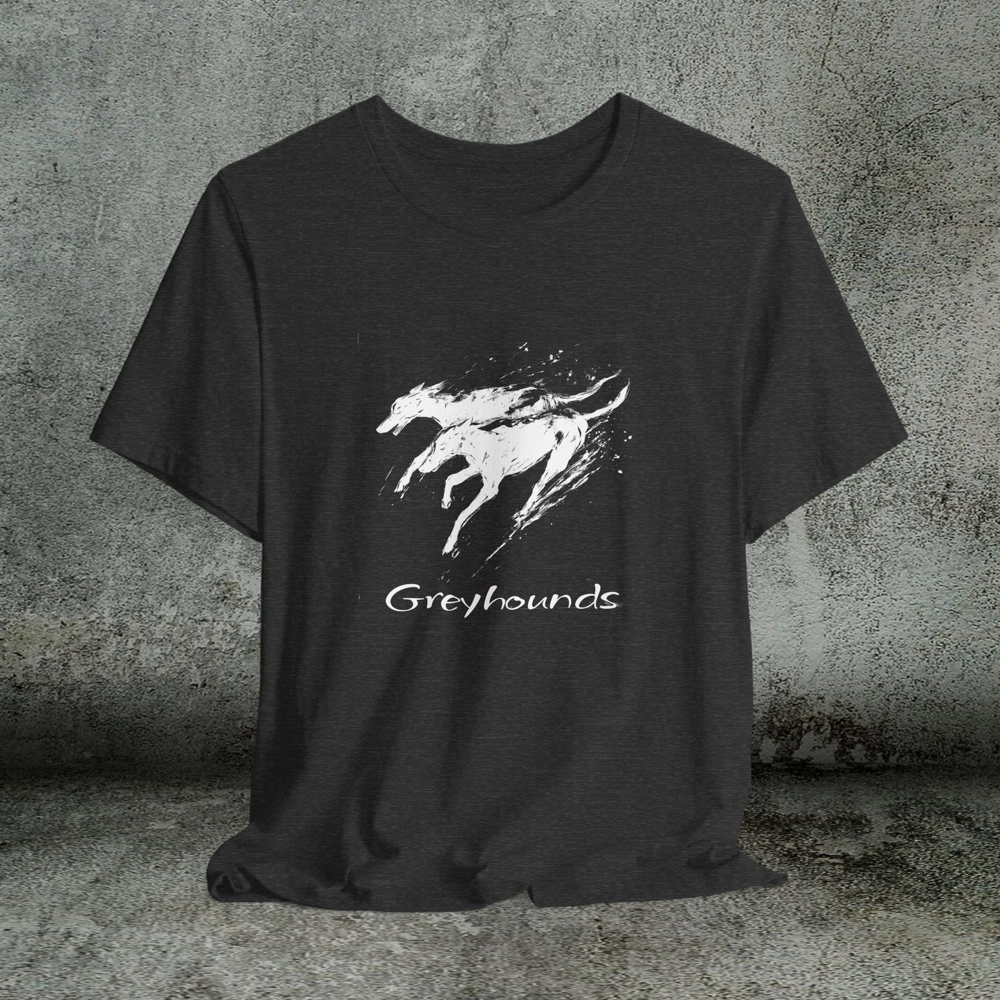 Greyhound Silhouette Art Tee, Greyhound Lover Gift, Minimalist Dog T-Shirt, Pet Adoption Shirt - FlooredByArt
