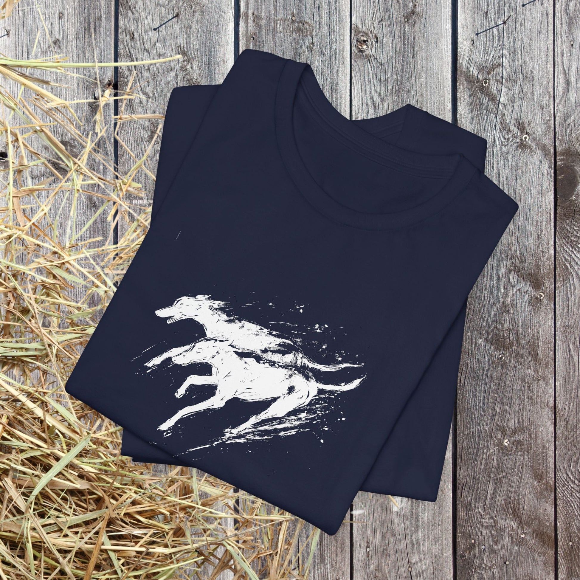 Greyhound Silhouette Art Tee, Greyhound Lover Gift, Minimalist Dog T-Shirt, Pet Adoption Shirt - FlooredByArt