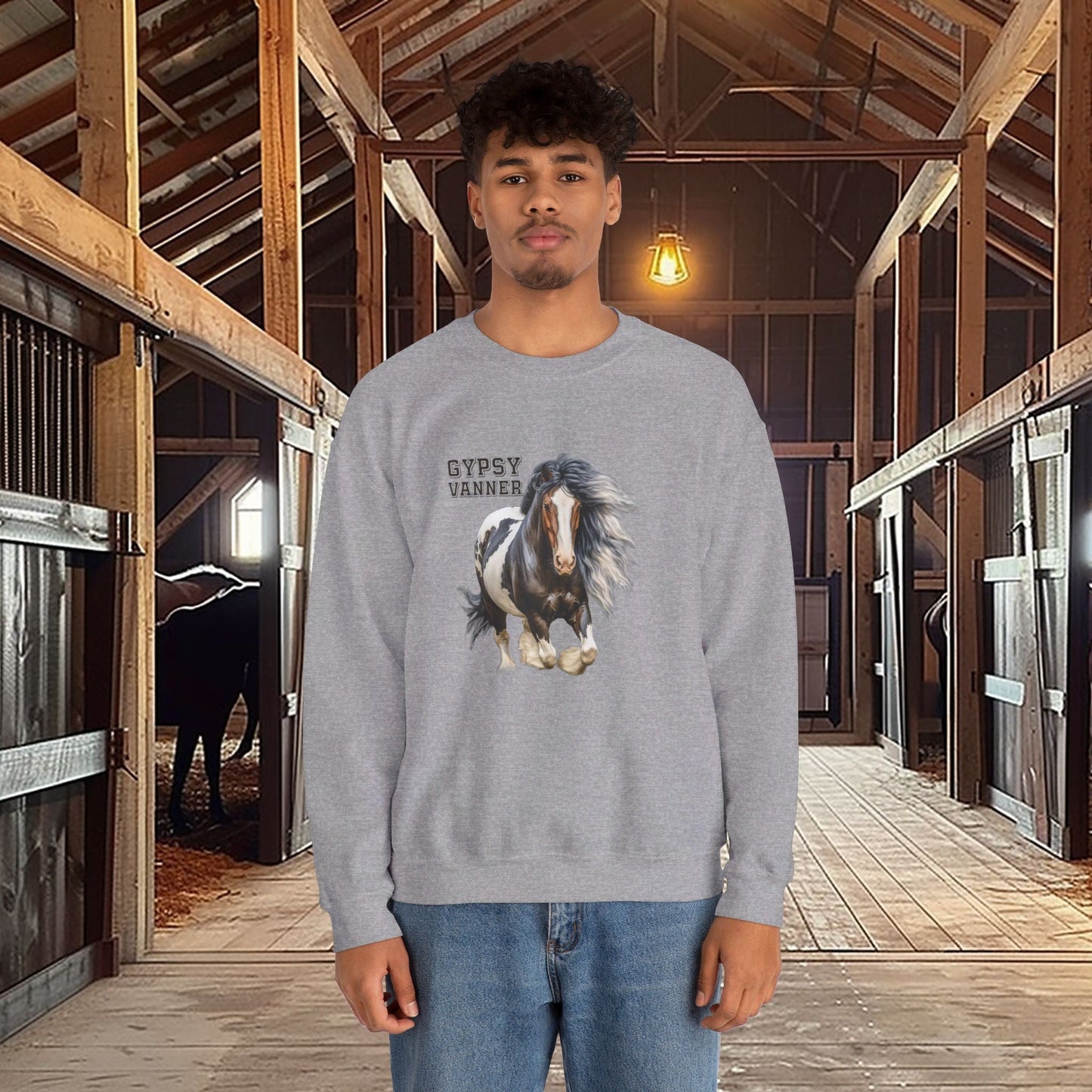 Gypsy Vanner Horse Sweatshirt - Beautiful Gypsy Vanner Cob Horse Lover Gift Original Horse Sweater - FlooredByArt