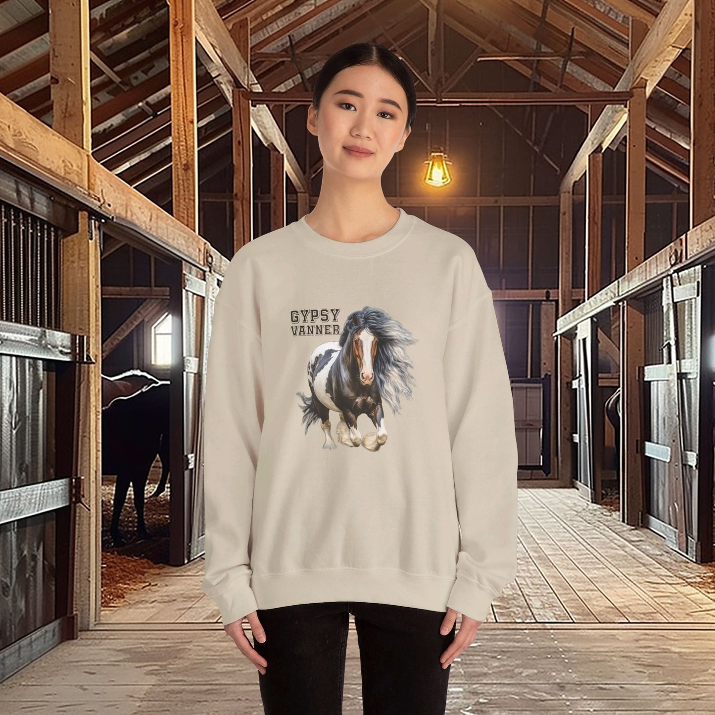 Gypsy Vanner Horse Sweatshirt - Beautiful Gypsy Vanner Cob Horse Lover Gift Original Horse Sweater - FlooredByArt