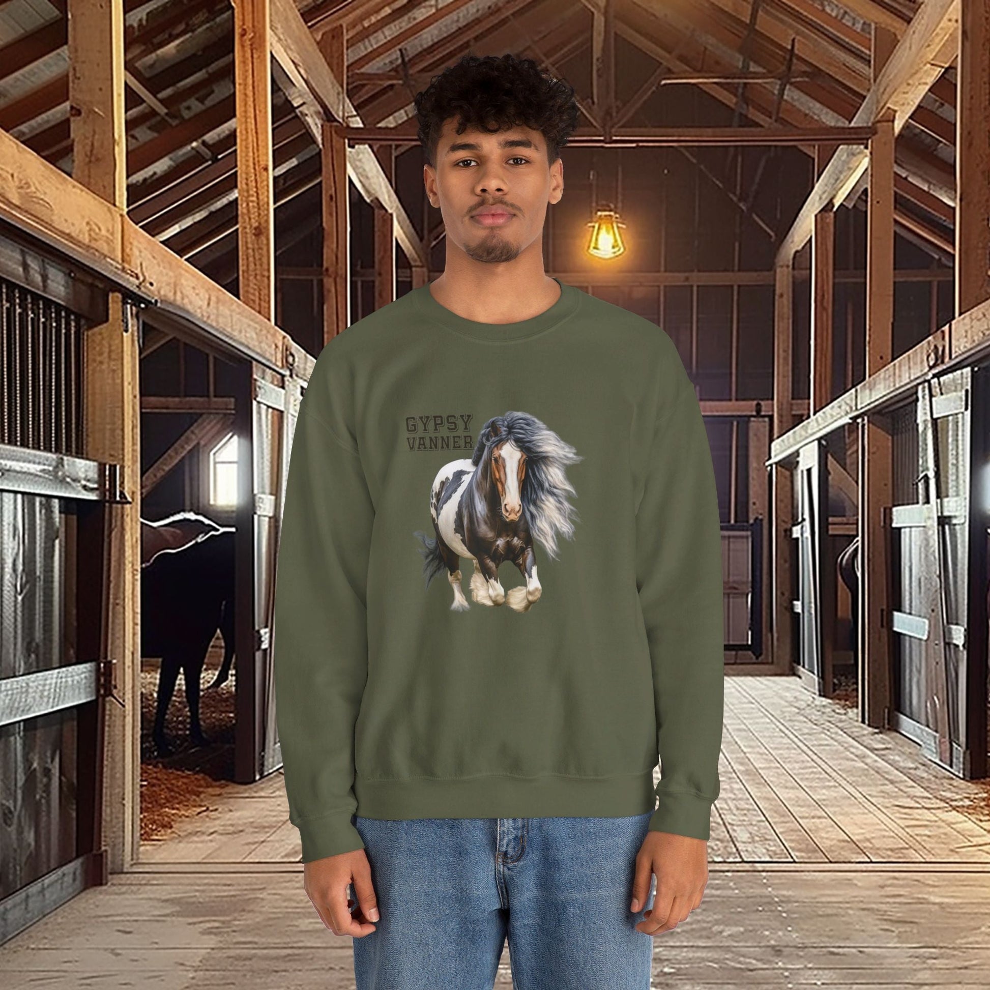 Gypsy Vanner Horse Sweatshirt - Beautiful Gypsy Vanner Cob Horse Lover Gift Original Horse Sweater - FlooredByArt