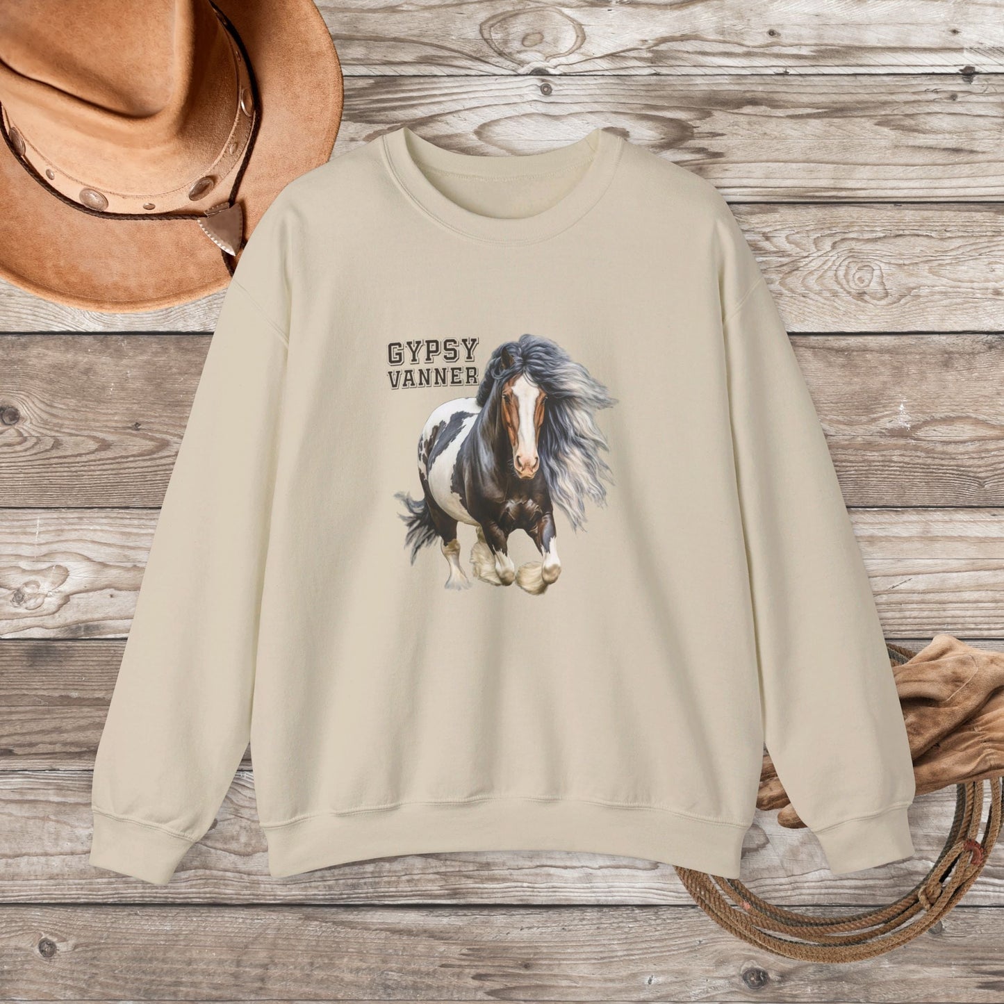 Gypsy Vanner Horse Sweatshirt - Beautiful Gypsy Vanner Cob Horse Lover Gift Original Horse Sweater - FlooredByArt