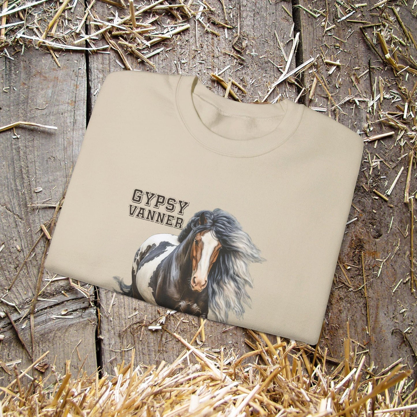 Gypsy Vanner Horse Sweatshirt - Beautiful Gypsy Vanner Cob Horse Lover Gift Original Horse Sweater - FlooredByArt