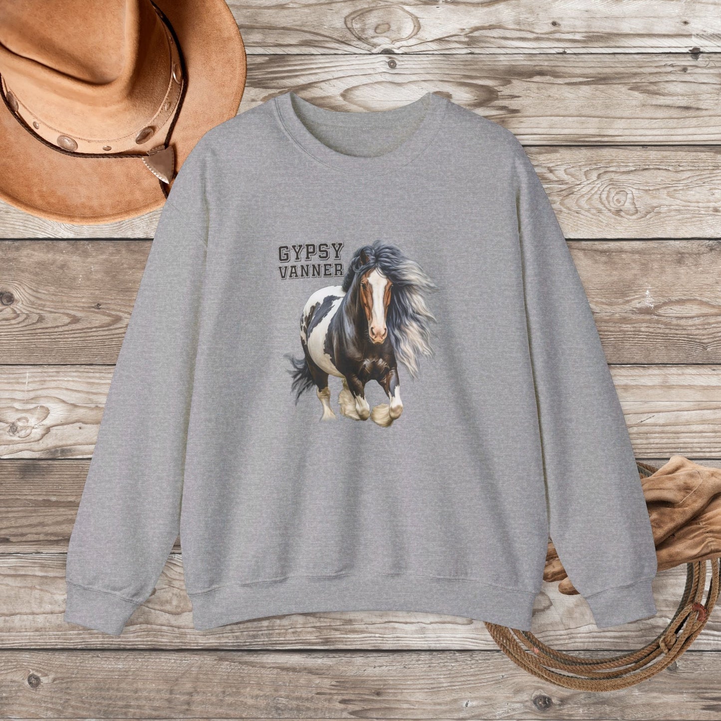 Gypsy Vanner Horse Sweatshirt - Beautiful Gypsy Vanner Cob Horse Lover Gift Original Horse Sweater - FlooredByArt