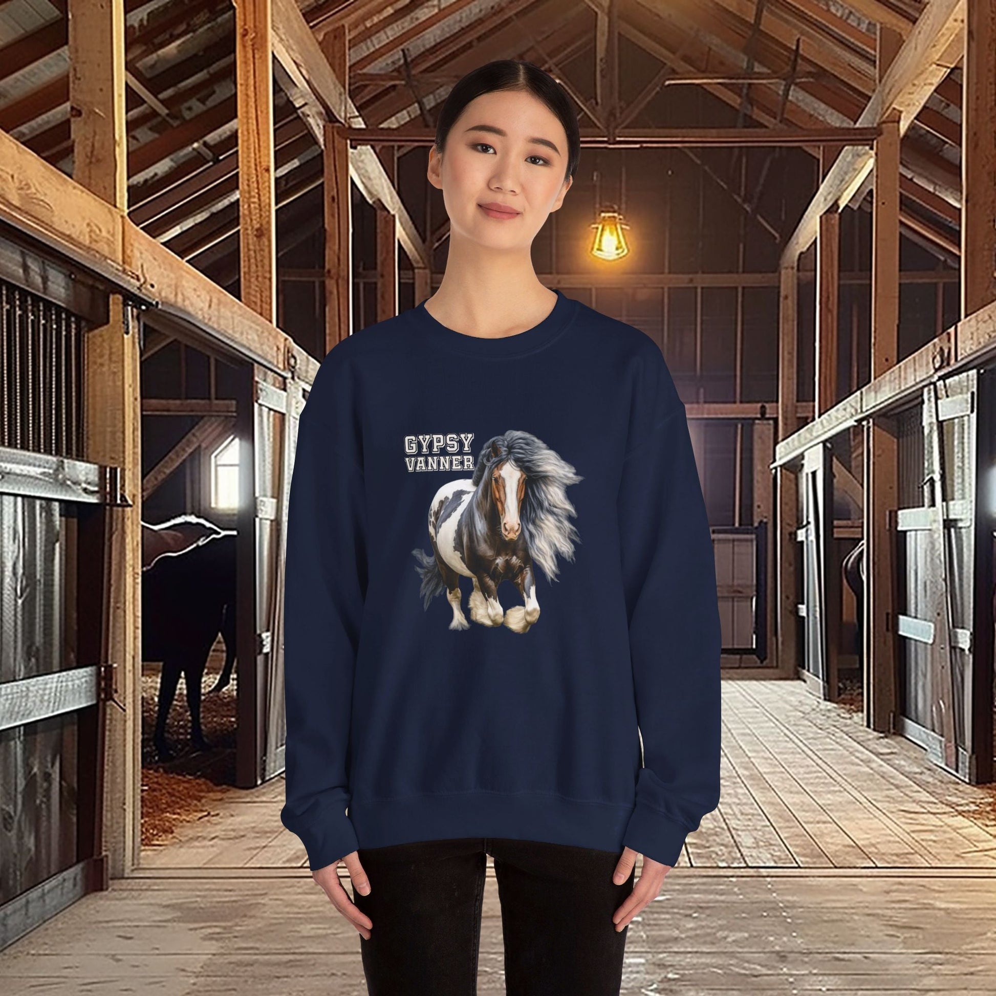 Gypsy Vanner Horse Sweatshirt - Beautiful Gypsy Vanner Cob Horse Lover Gift Original Horse Sweater - FlooredByArt