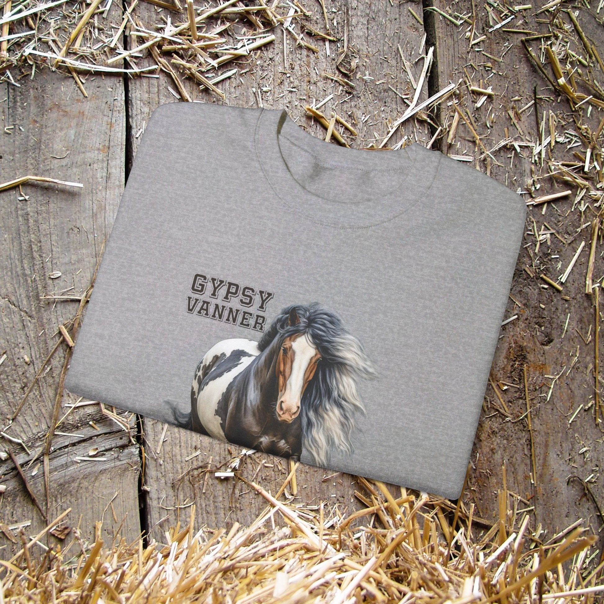 Gypsy Vanner Horse Sweatshirt - Beautiful Gypsy Vanner Cob Horse Lover Gift Original Horse Sweater - FlooredByArt