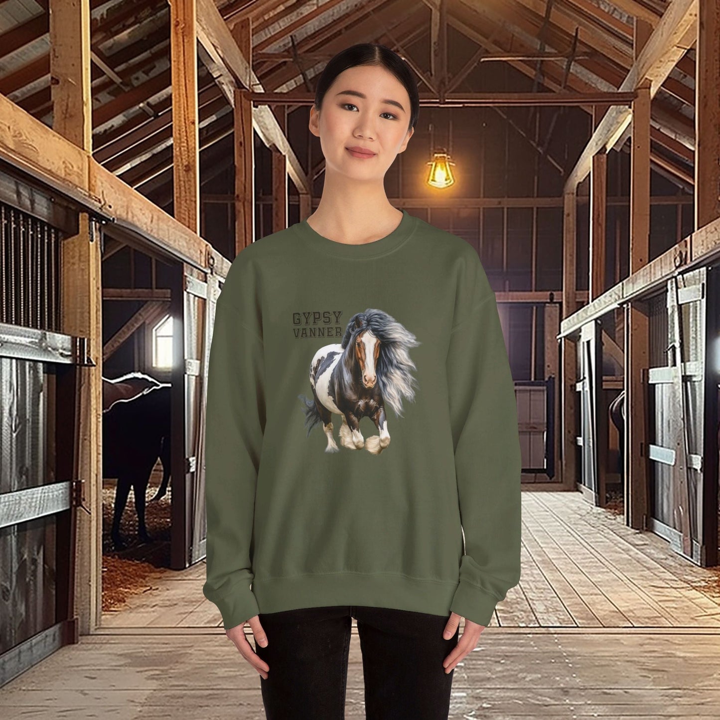 Gypsy Vanner Horse Sweatshirt - Beautiful Gypsy Vanner Cob Horse Lover Gift Original Horse Sweater - FlooredByArt