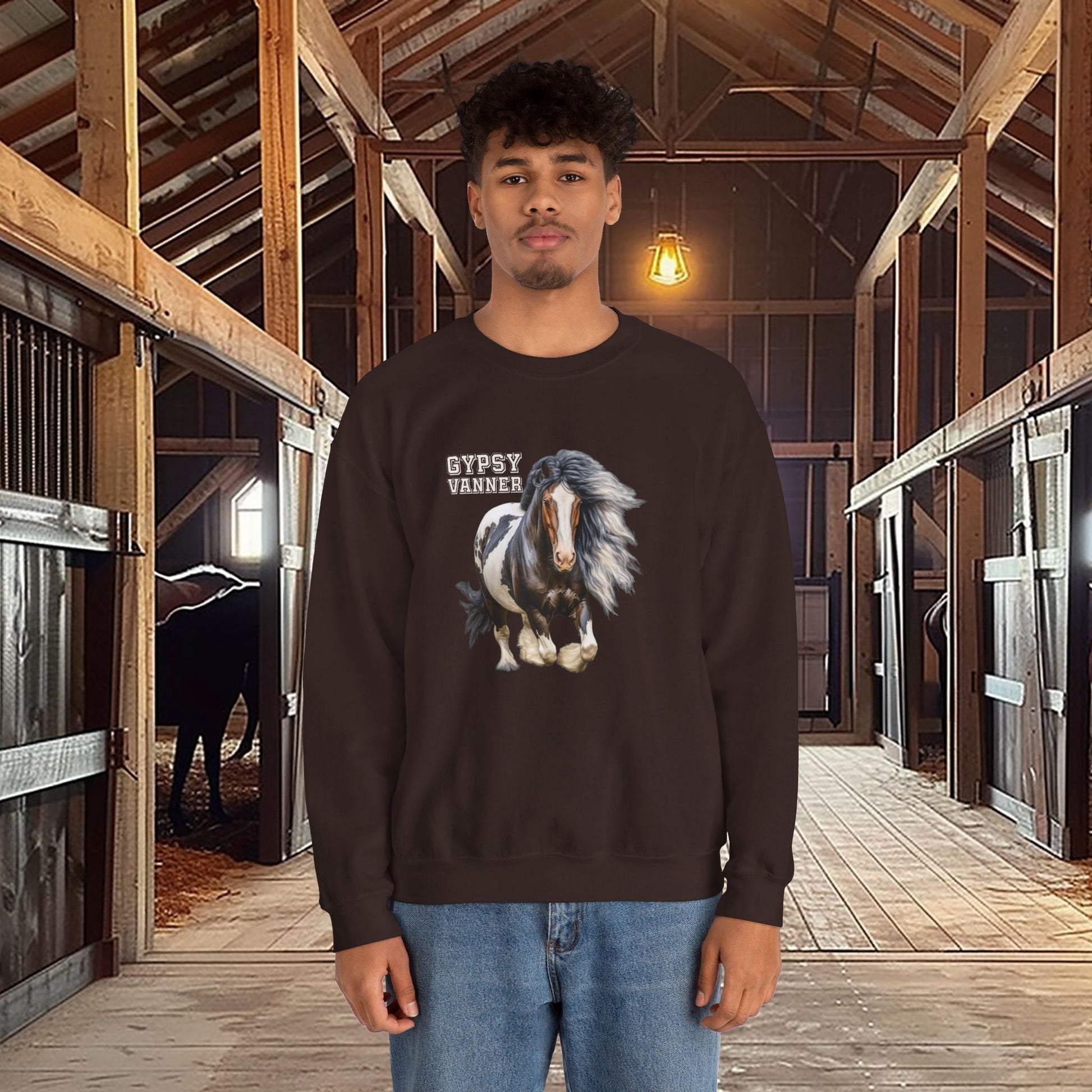 Gypsy Vanner Horse Sweatshirt - Beautiful Gypsy Vanner Cob Horse Lover Gift Original Horse Sweater - FlooredByArt