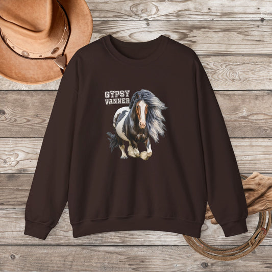 Gypsy Vanner Horse Sweatshirt - Beautiful Gypsy Vanner Cob Horse Lover Gift Original Horse Sweater - FlooredByArt