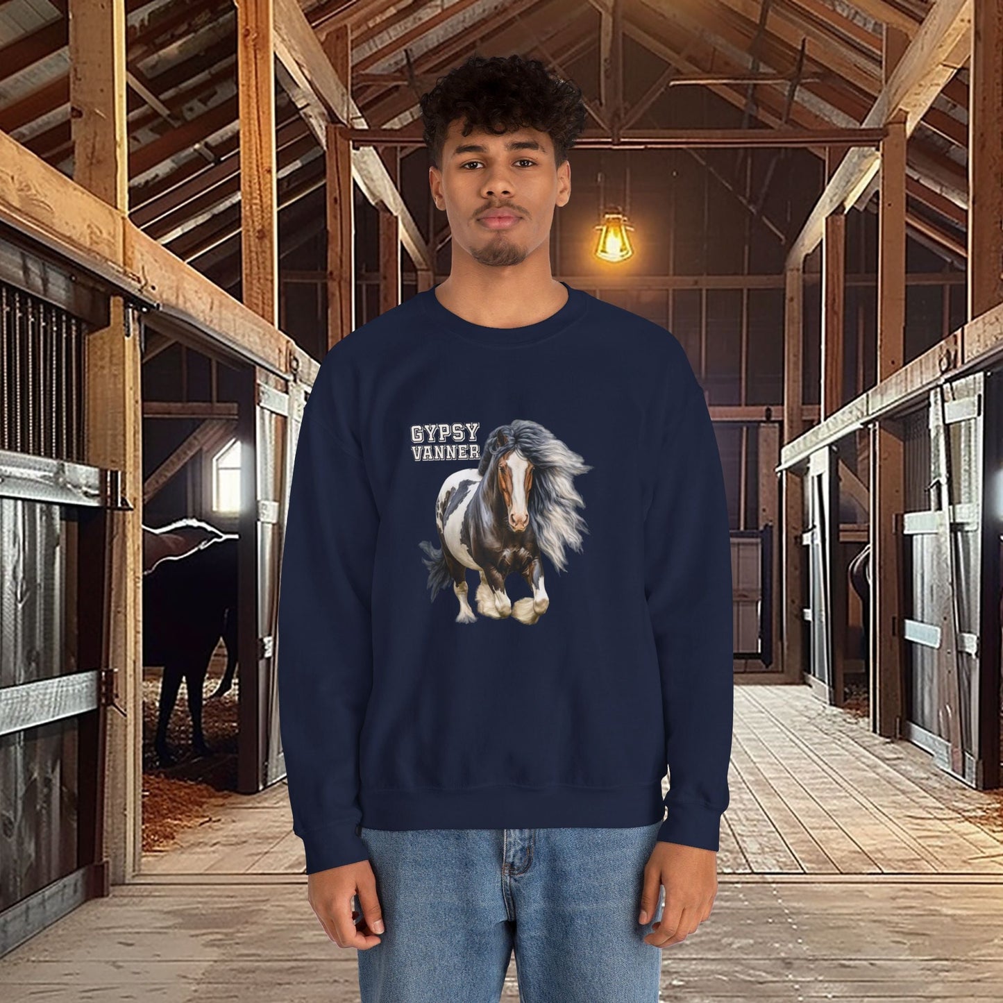 Gypsy Vanner Horse Sweatshirt - Beautiful Gypsy Vanner Cob Horse Lover Gift Original Horse Sweater - FlooredByArt