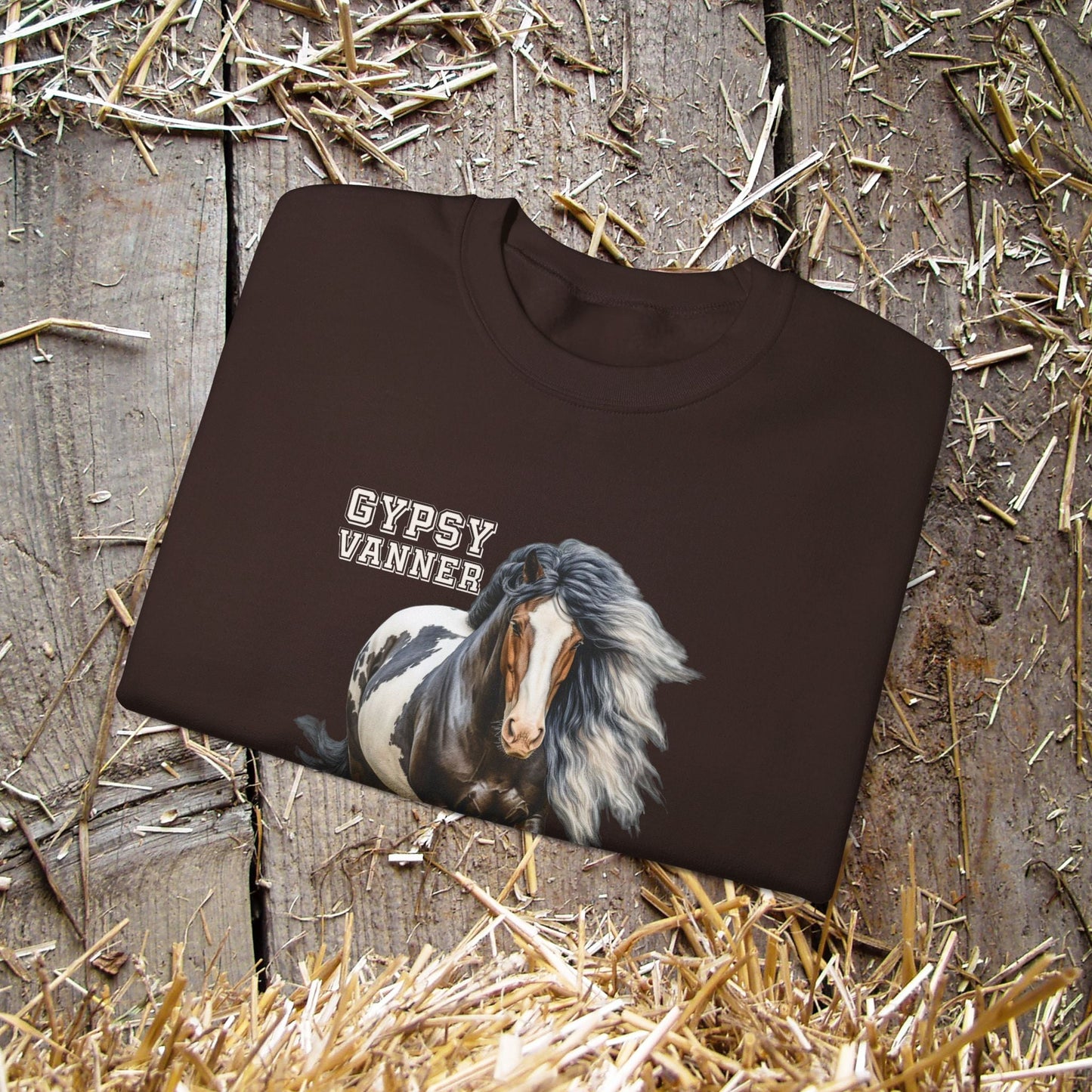 Gypsy Vanner Horse Sweatshirt - Beautiful Gypsy Vanner Cob Horse Lover Gift Original Horse Sweater - FlooredByArt