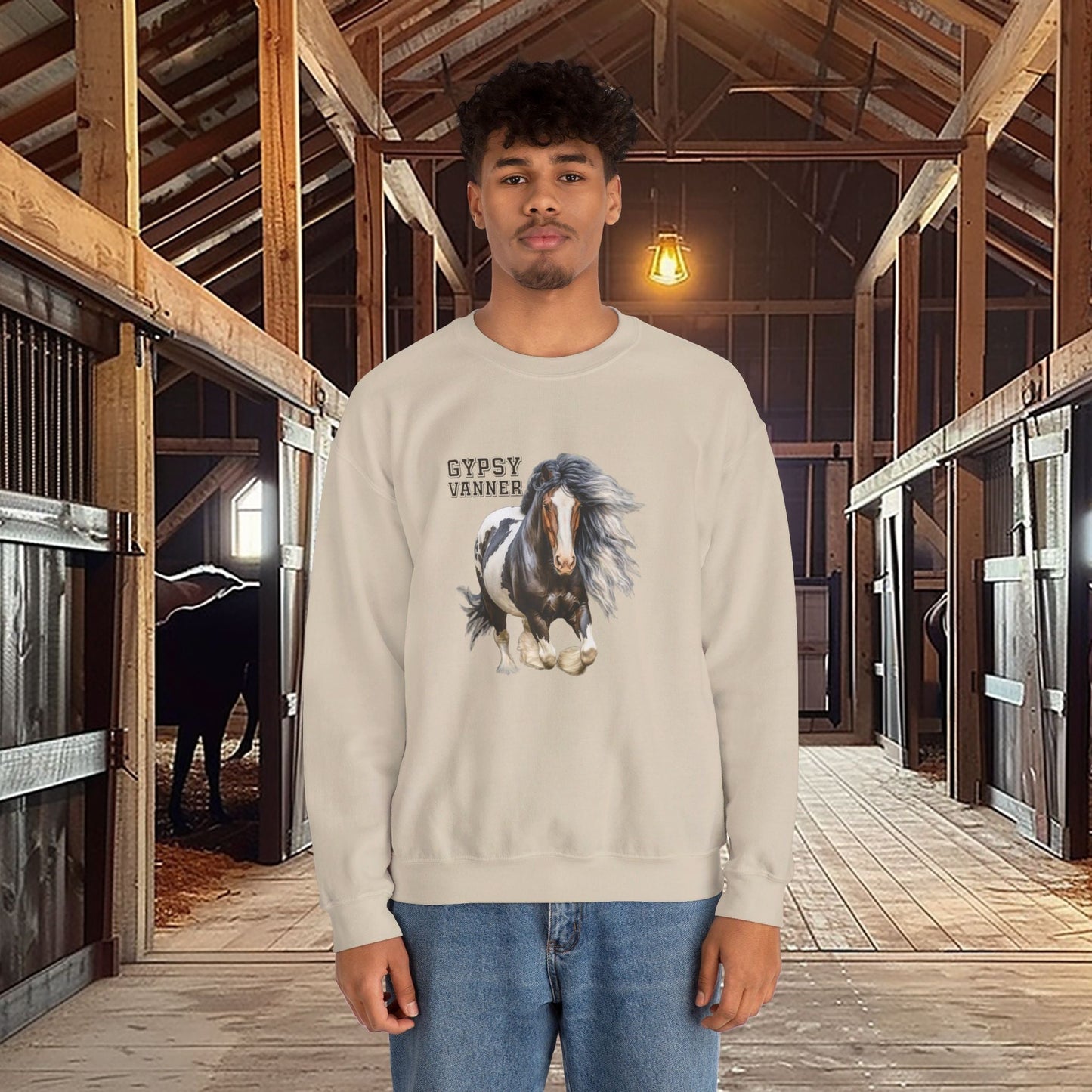 Gypsy Vanner Horse Sweatshirt - Beautiful Gypsy Vanner Cob Horse Lover Gift Original Horse Sweater - FlooredByArt