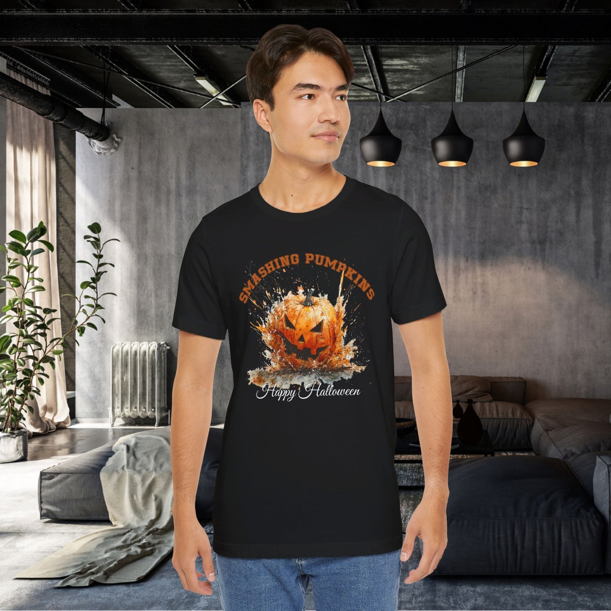 Halloween Pumpkin T-Shirt, FUN Smashing Pumpkin Retro Jack o Latern Halloween Shirt - FlooredByArt