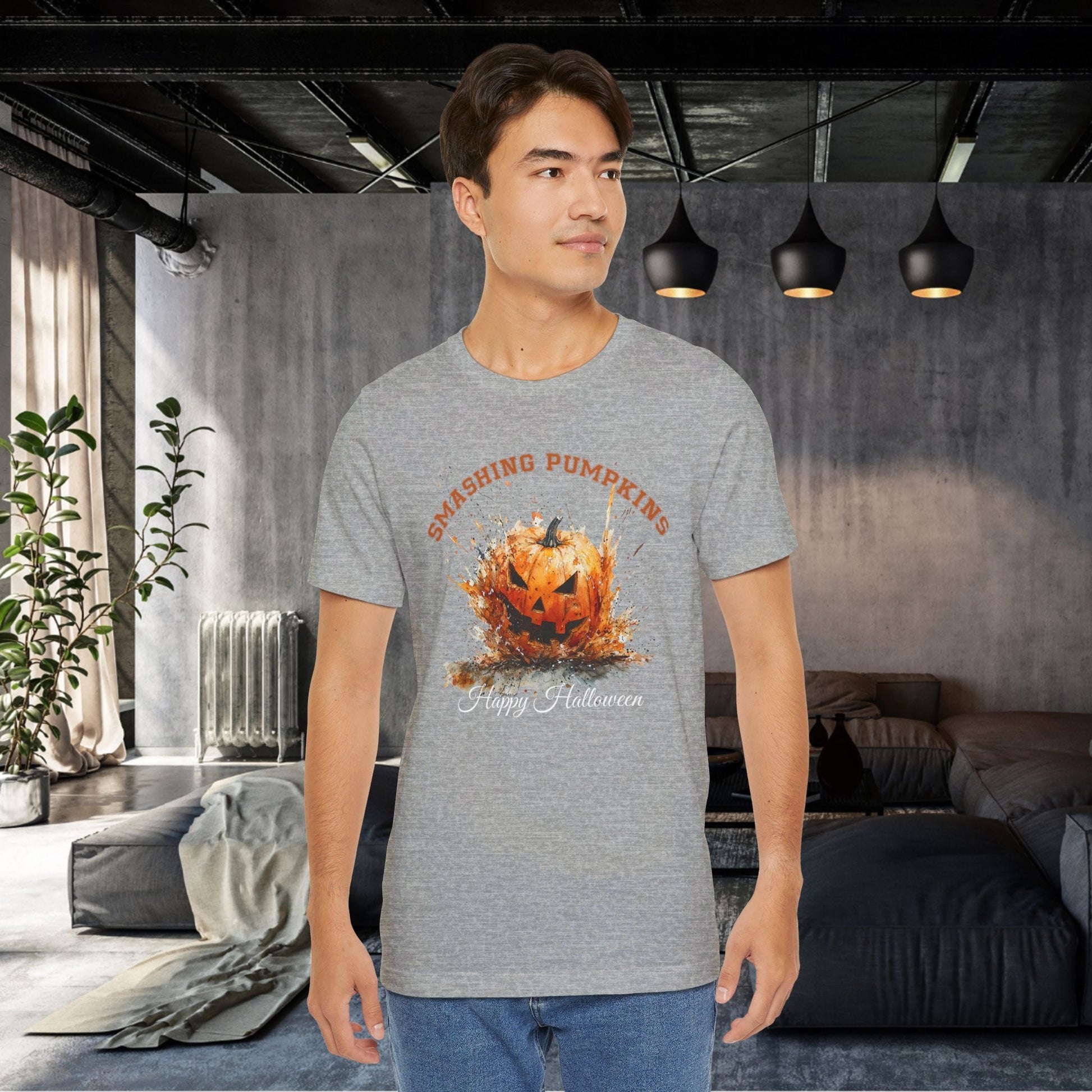 Halloween Pumpkin T-Shirt, FUN Smashing Pumpkin Retro Jack o Latern Halloween Shirt - FlooredByArt