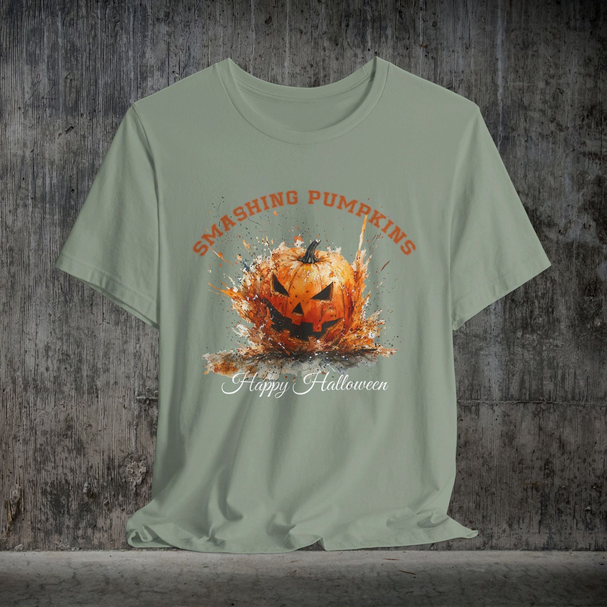 Halloween Pumpkin T-Shirt, FUN Smashing Pumpkin Retro Jack o Latern Halloween Shirt - FlooredByArt